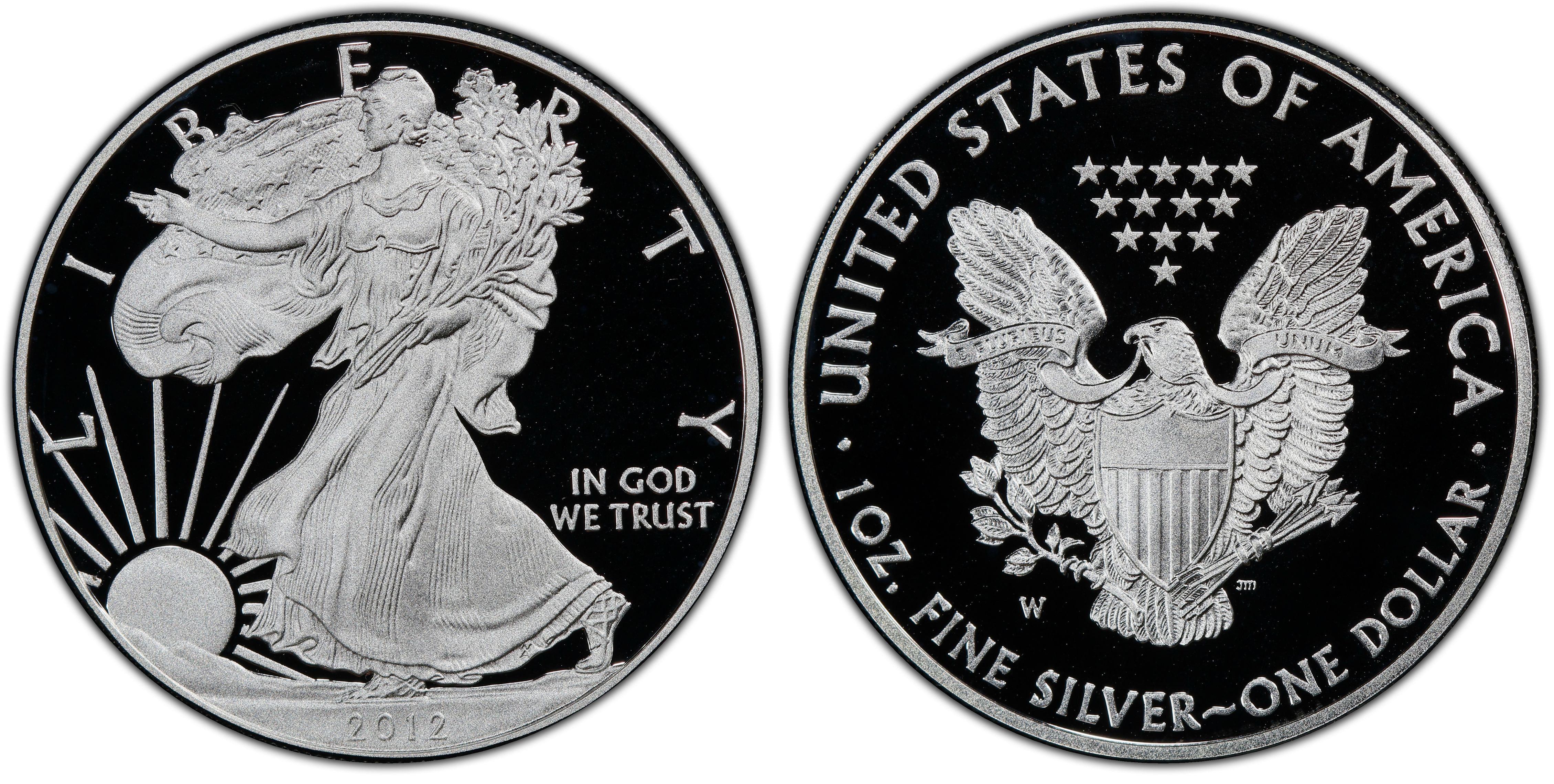 2012-W American Silver Eagle Dollar PR69DCAM PCGS Proof 69 Deep Cameo