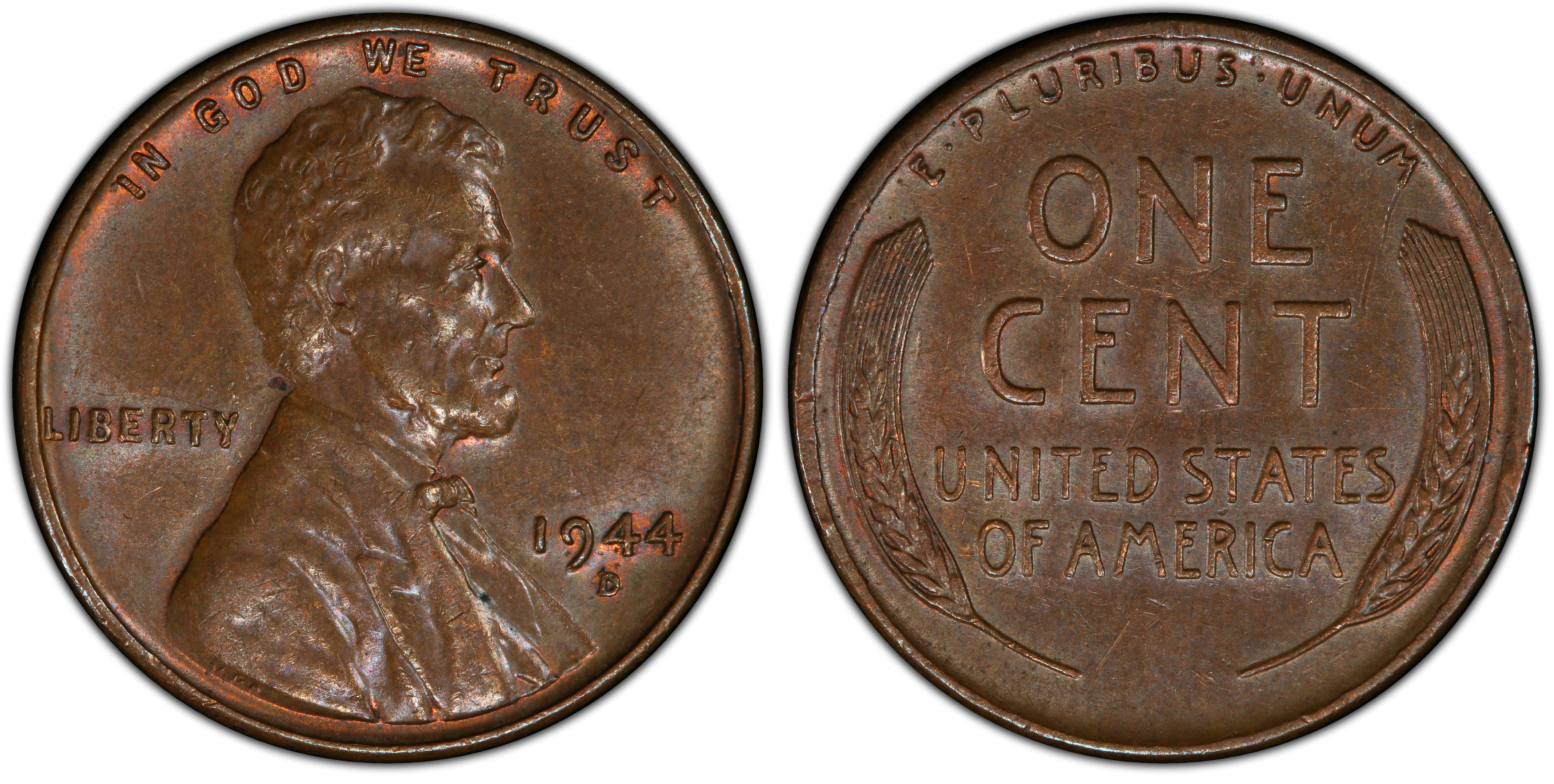 1944 D Lincoln Wheat Cent Uncirculated Penny US Coin