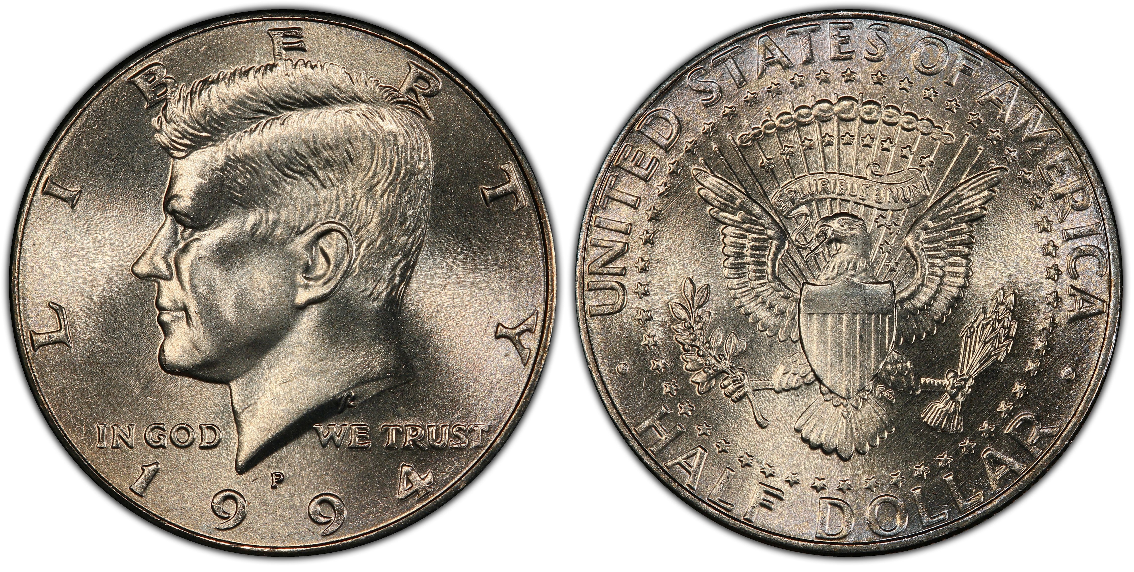 6x 1994 P Shiny 50¢ Kennedy Half dollars+Gift Pouch FUN Old Kenedy US Coins ~ BU 