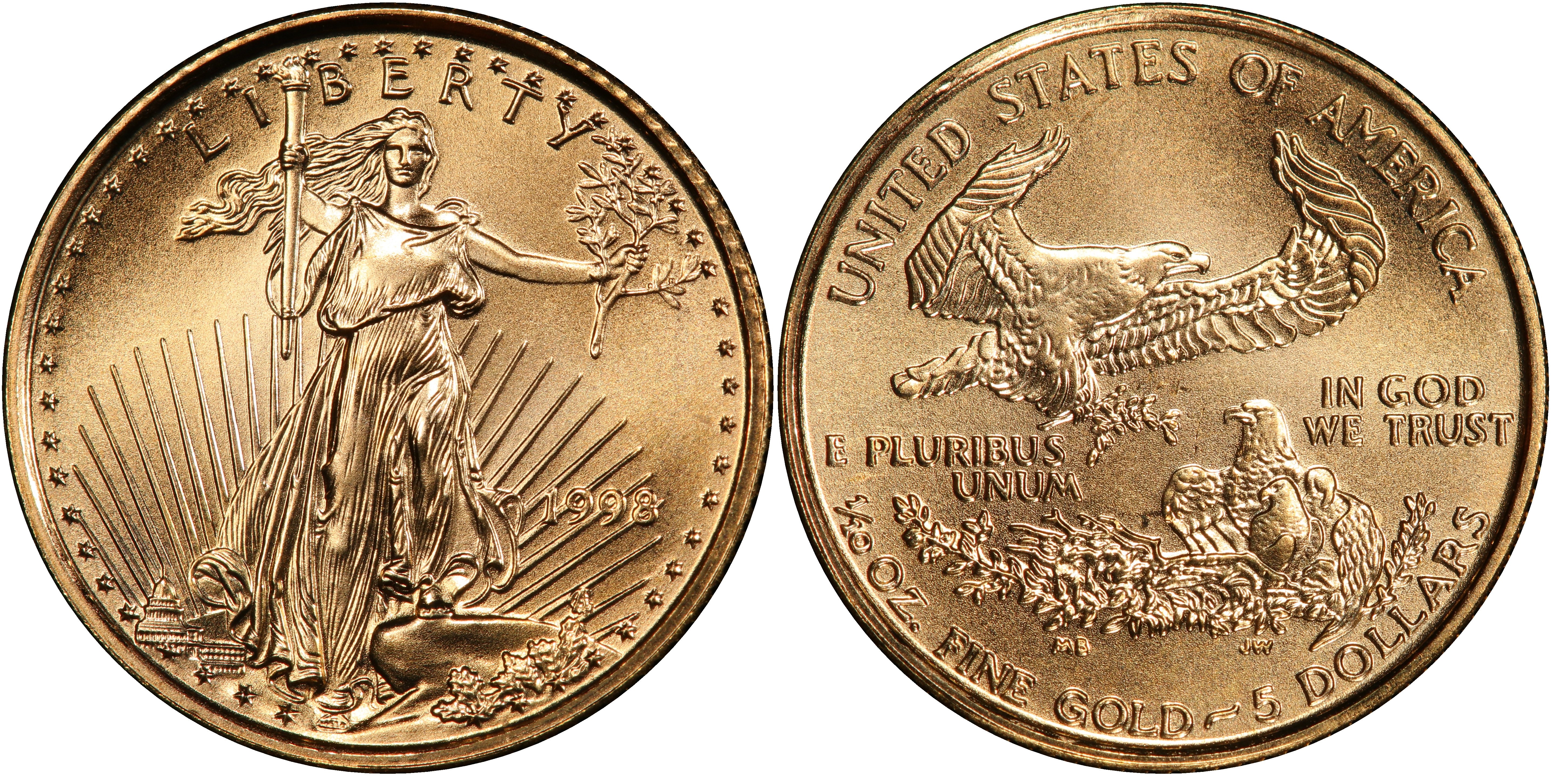 1998 5 Gold Eagle Regular Strike Gold Eagles Pcgs Coinfacts