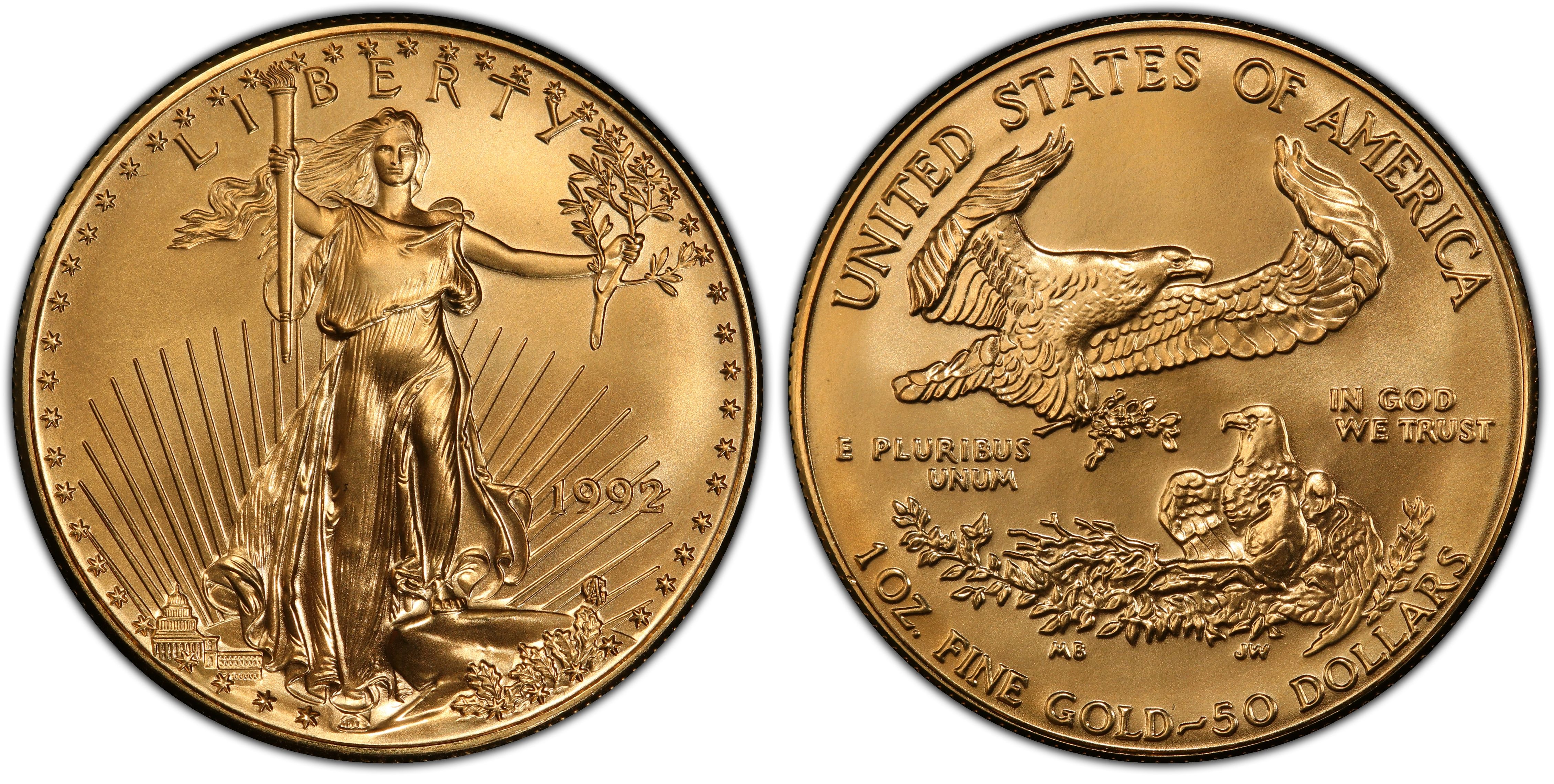 1992 $50 Gold Eagle (Regular Strike) Gold Eagles - PCGS CoinFacts