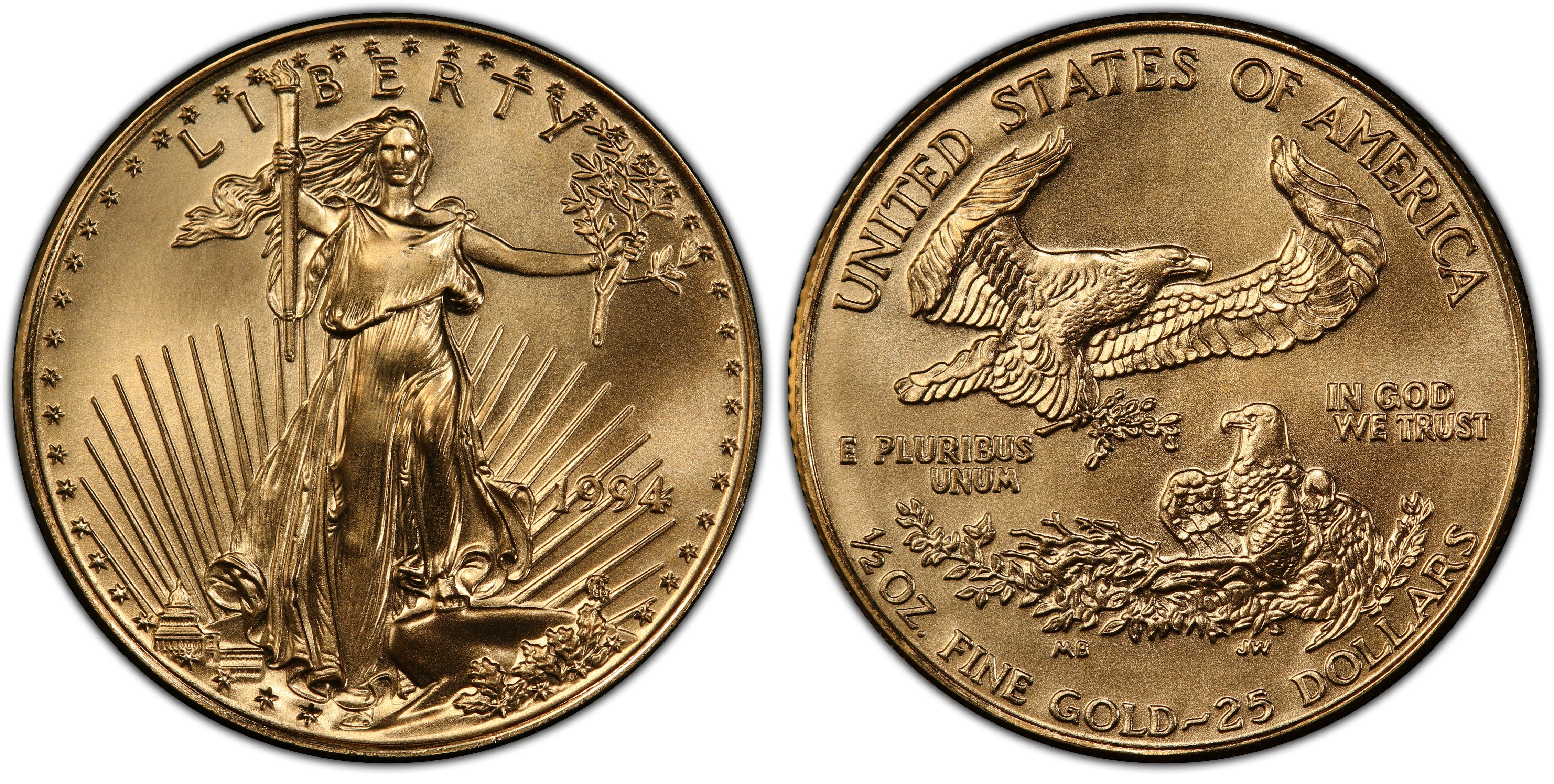 Gold Eagle $25 GEM Coin Gold American Eagle PCGS MS-69 1994 1/2 oz 