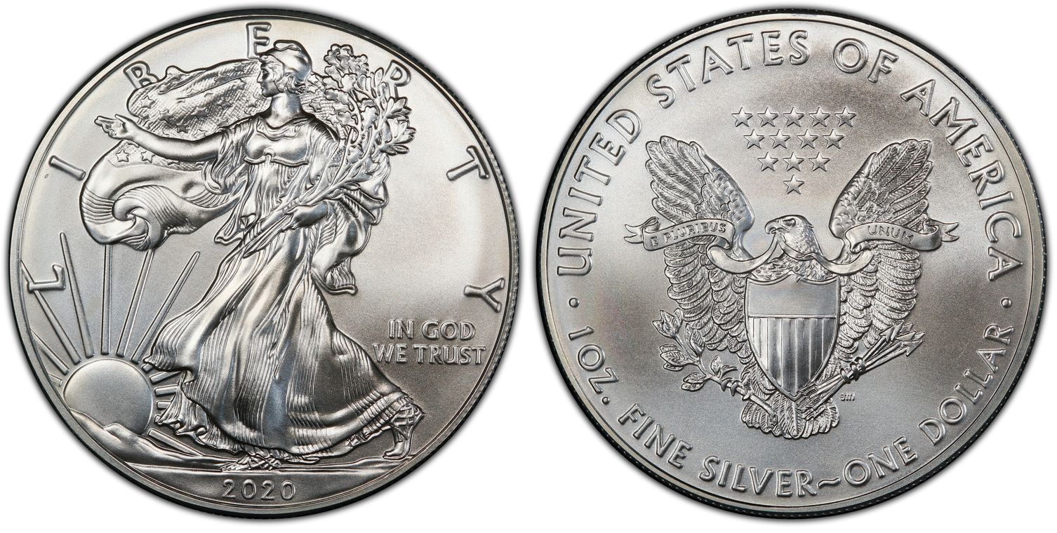 2020 $1 Silver Eagle First Day of Issue (Regular Strike) Silver Eagles