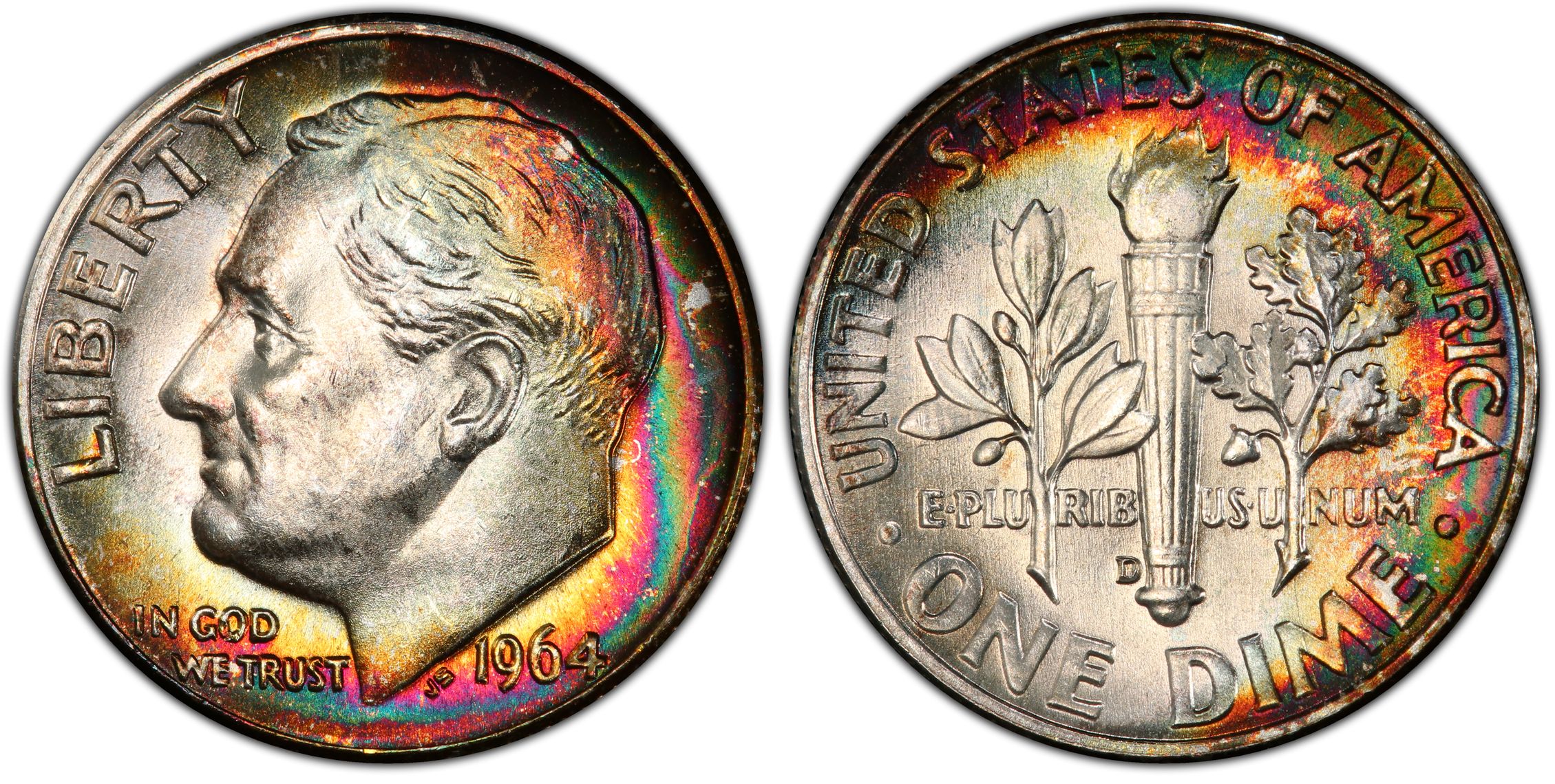 1964 dime mint mark shops location