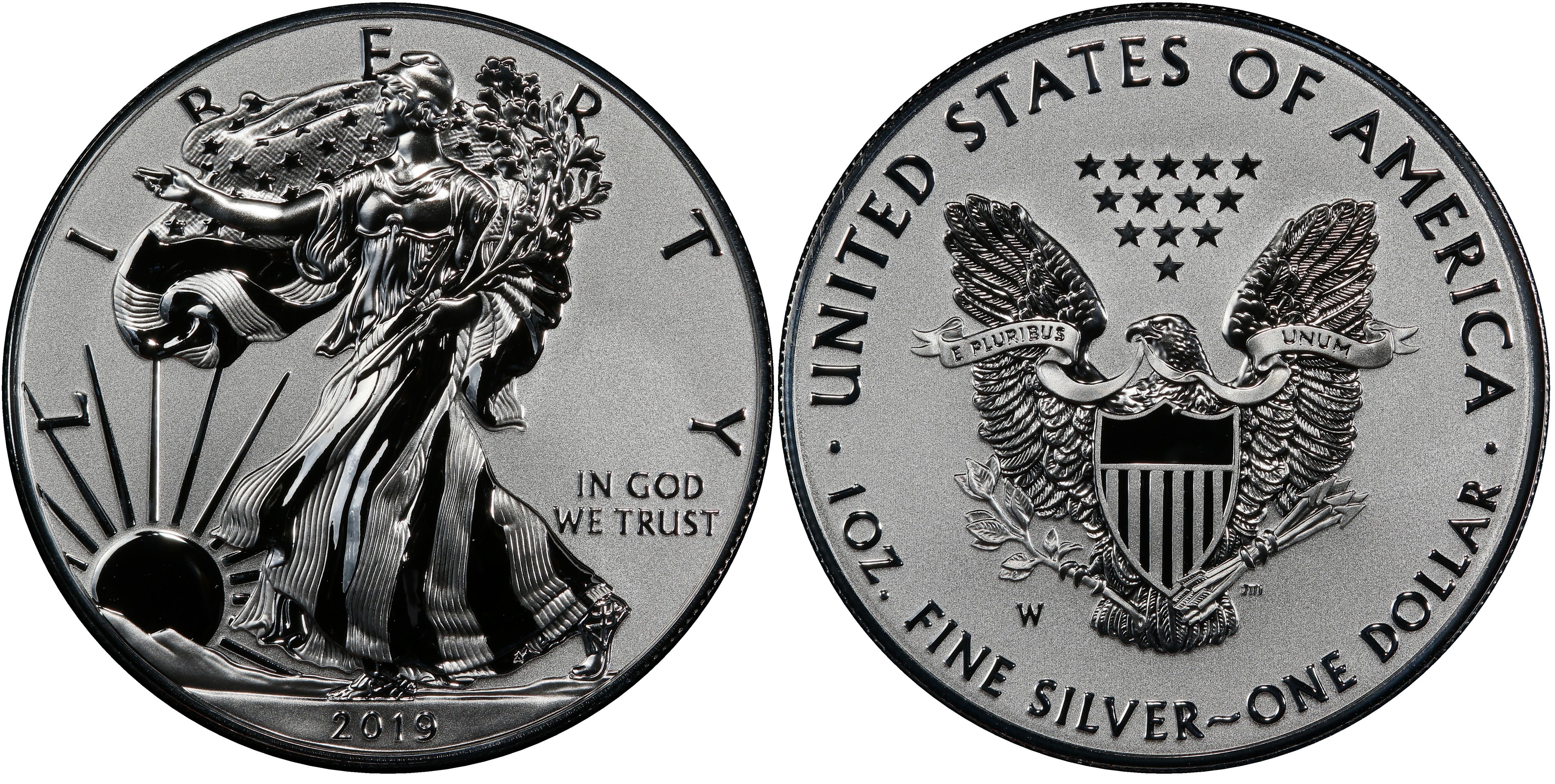 2019-W Reverse Proof $1 American Silver Eagle PCGS PR69 FS Dual Flag Label Pride