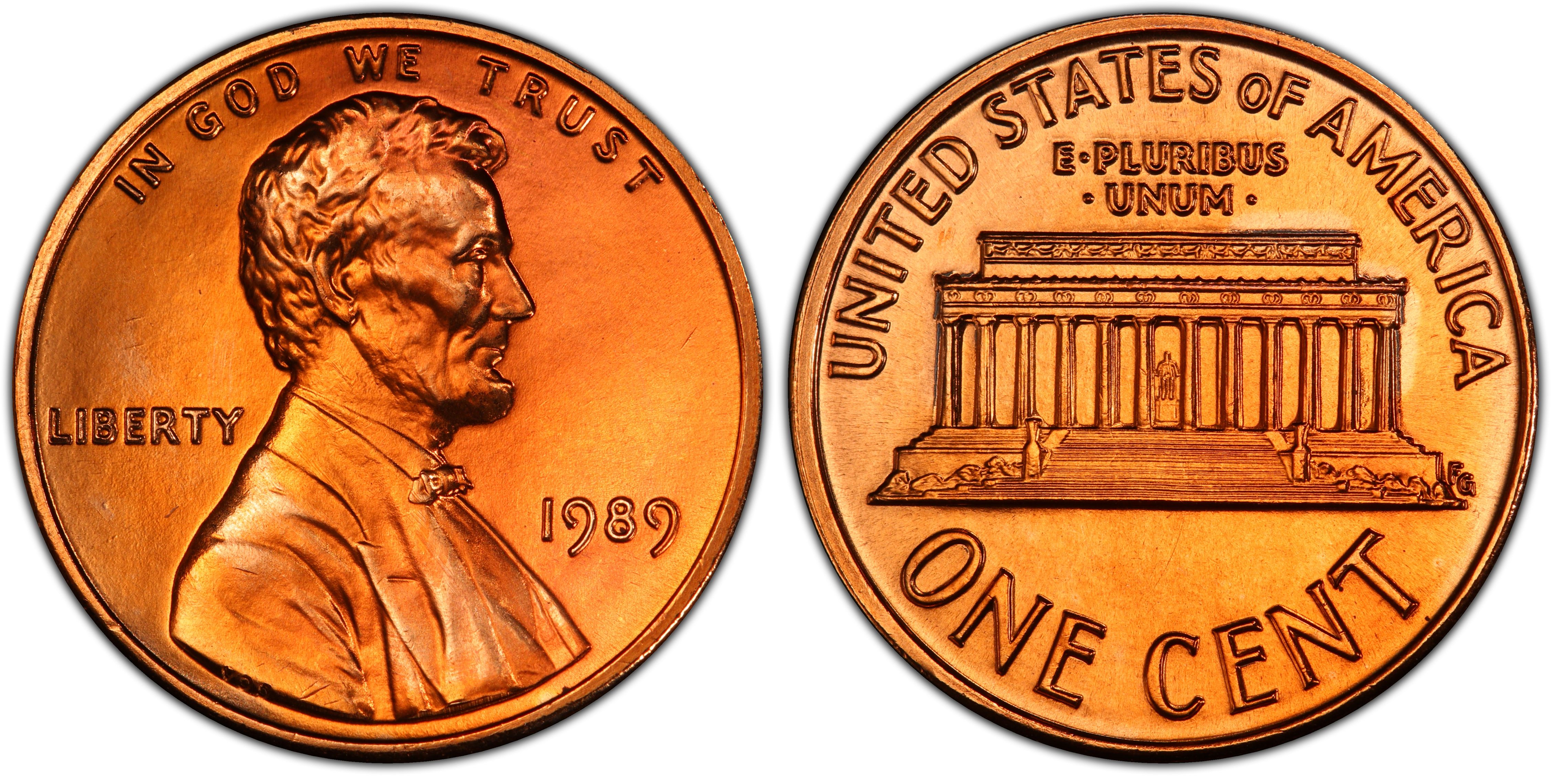 1989-D Lincoln Memorial Cent Uncirculated BU Red Penny