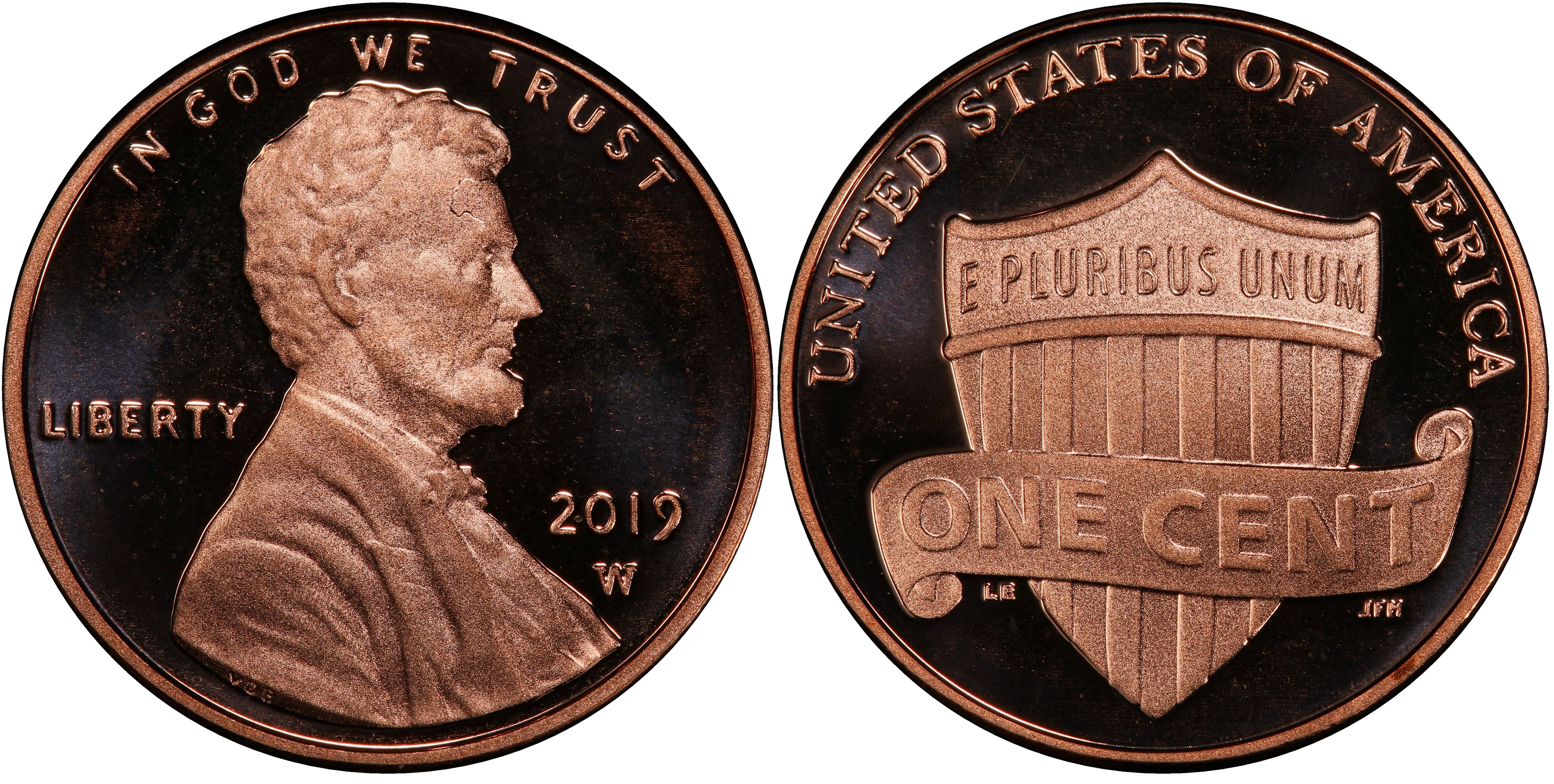 2019-W 1C Shield, DCAM (Proof) Lincoln Cent (Modern) - PCGS CoinFacts