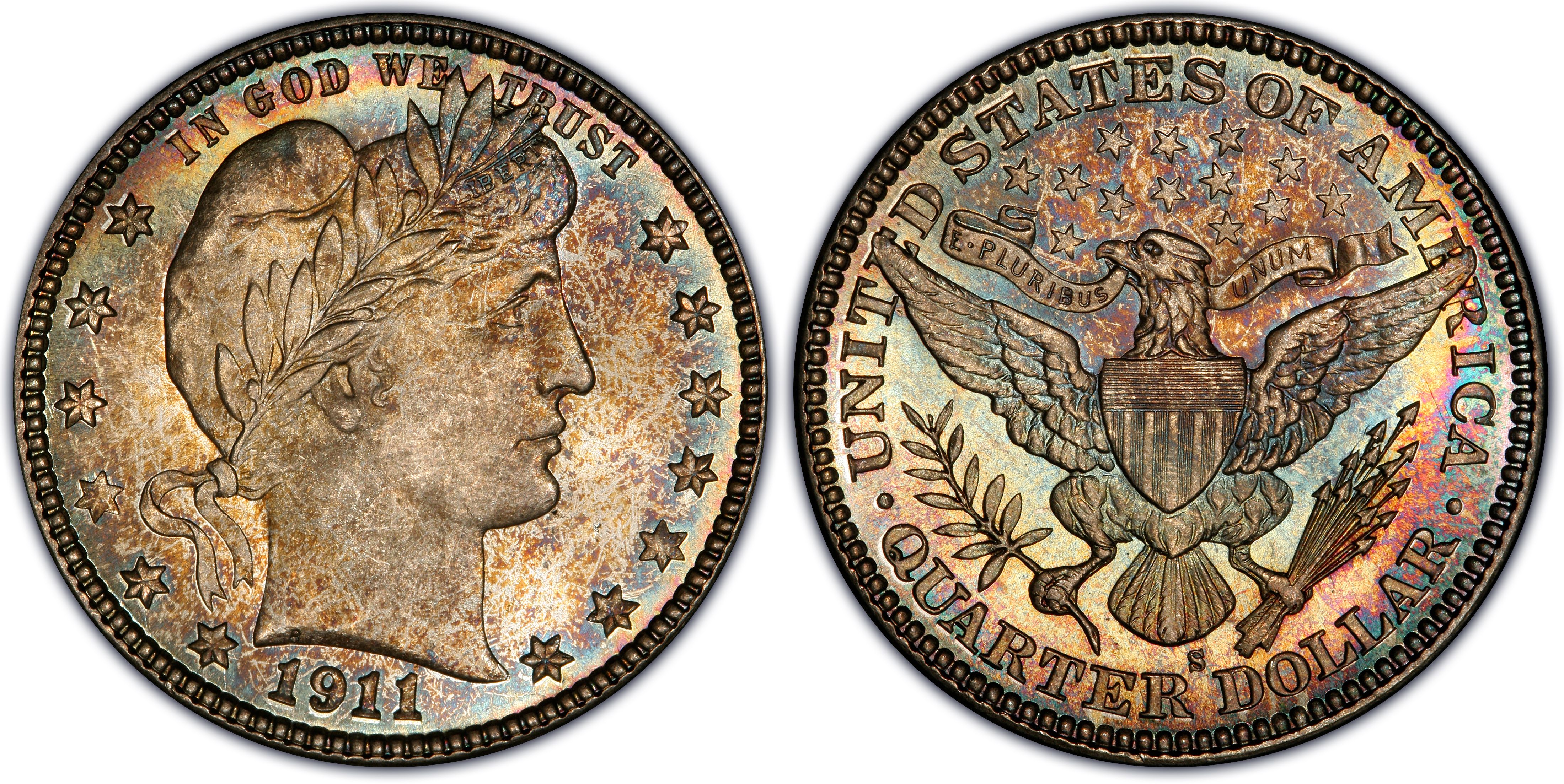 Images of Barber Quarter 1911-S 25C - PCGS CoinFacts