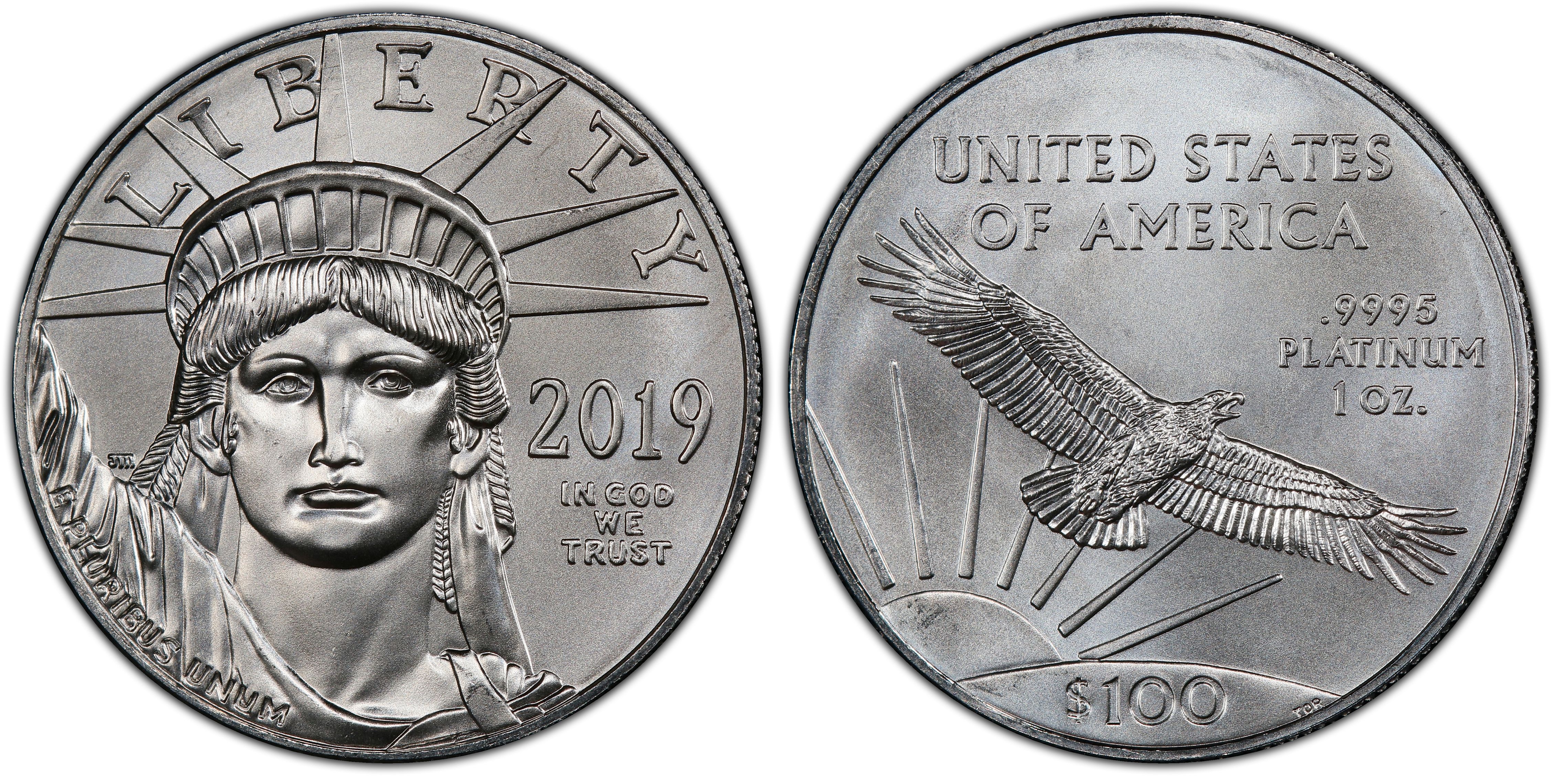 2019 $100 Statue of Liberty (Regular Strike) Platinum Eagles