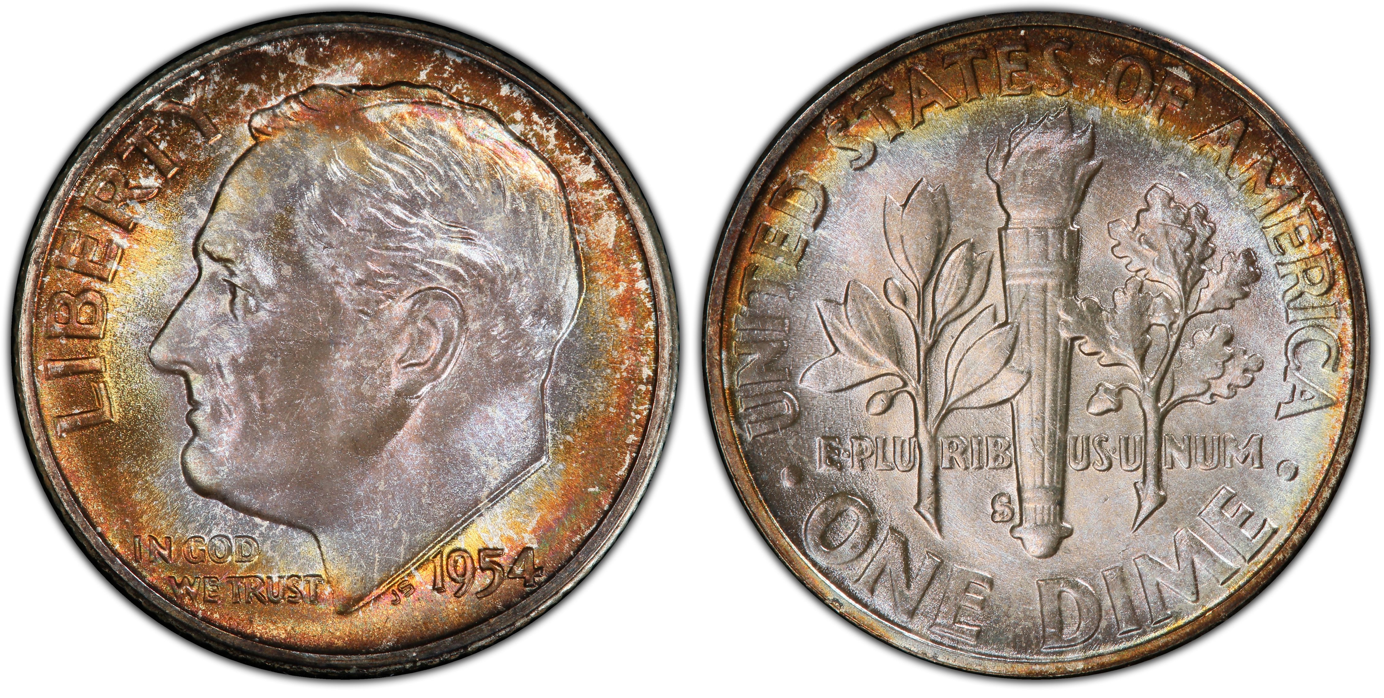 1954-S 10C (Regular Strike) Roosevelt Dime - PCGS CoinFacts