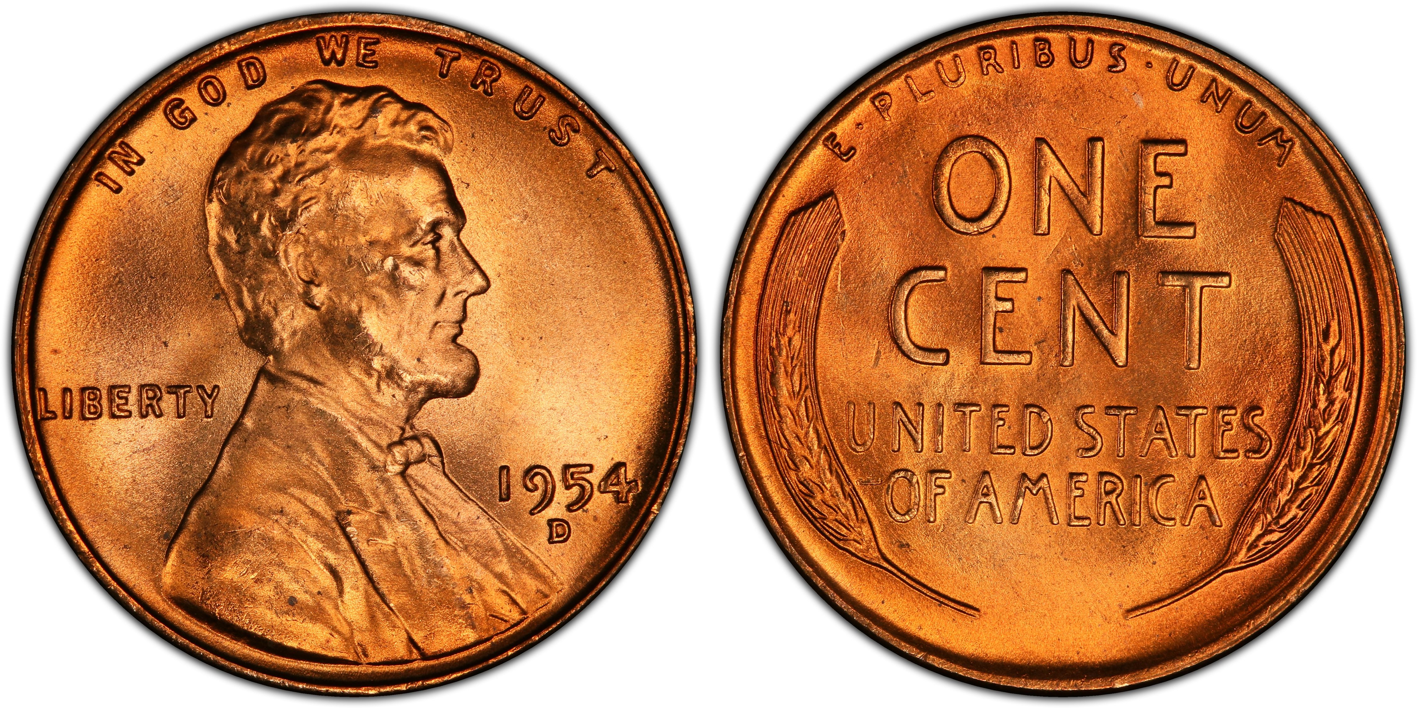 BU Roll of 1954 D Lincoln Wheat Cents Gem Quality 
