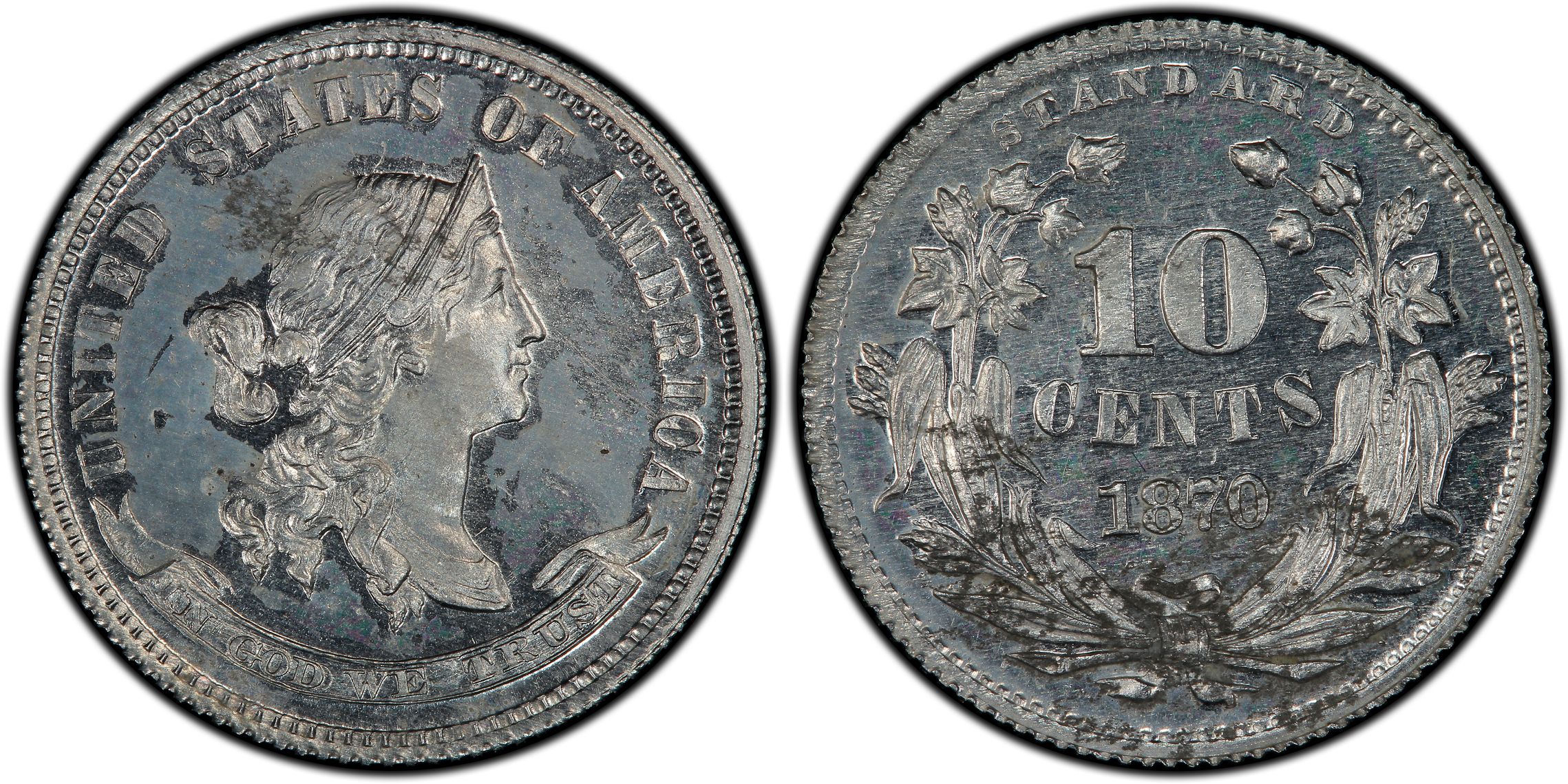 1870 10C J847 (Proof) Patterns PCGS CoinFacts