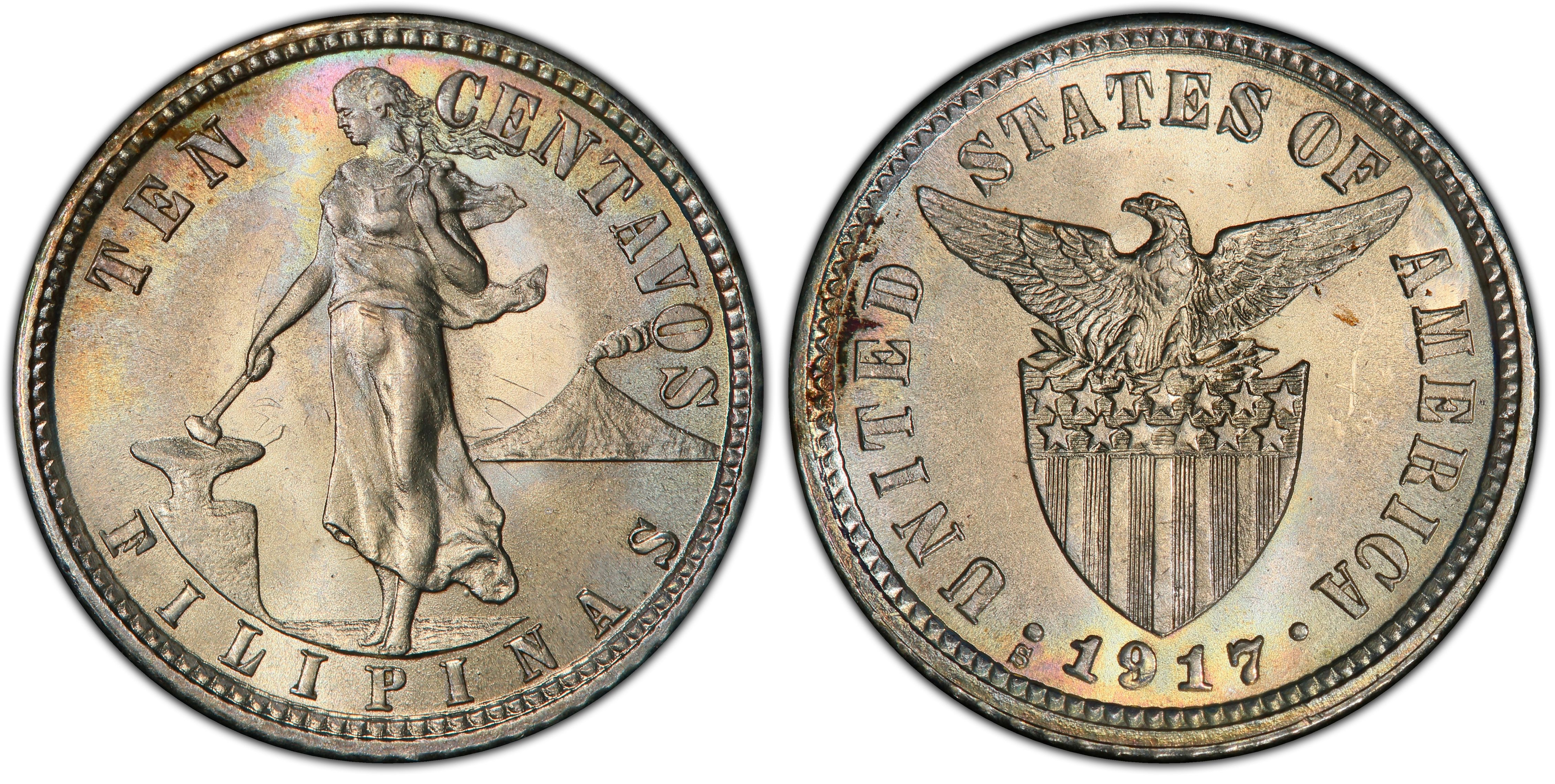 1917-S 10C KM-169 (Regular Strike) U.S. Philippines - PCGS CoinFacts