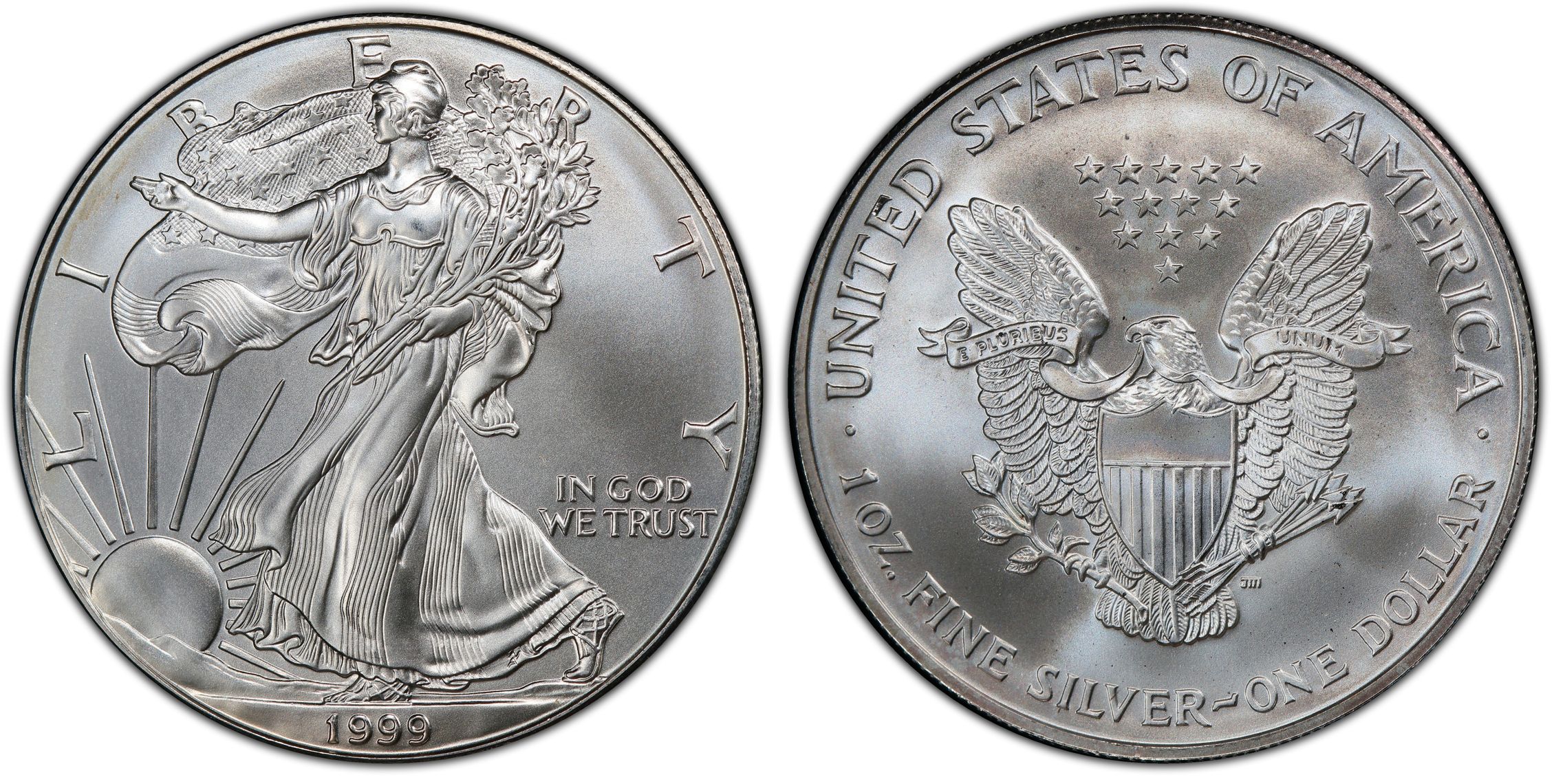 1999-1-silver-eagle-regular-strike-silver-eagles-pcgs-coinfacts