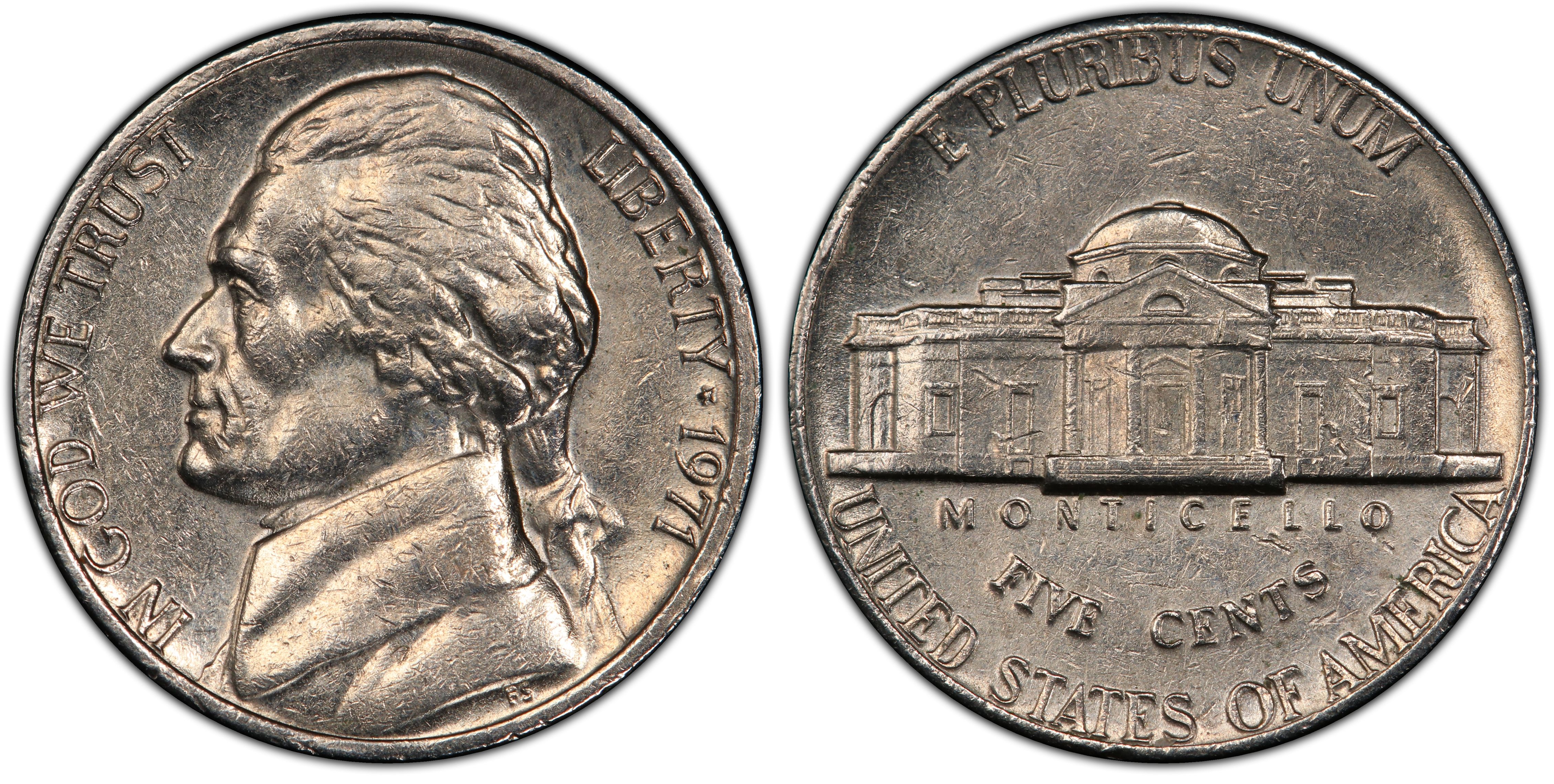 PROOF 1971 through 1979 S JEFFERSON Nickels