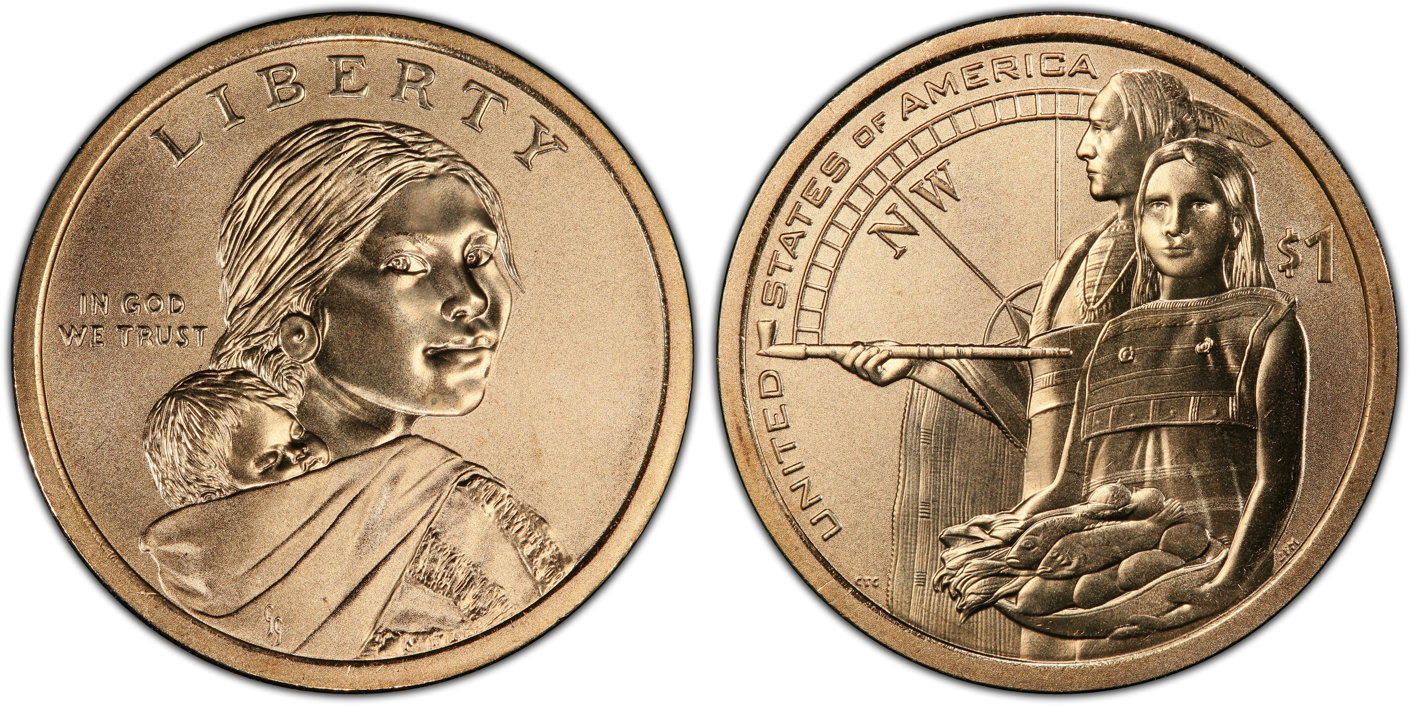 2014 American $1 Coin and Currency Set with Enhanced Sacagawea One Dollar OGP!