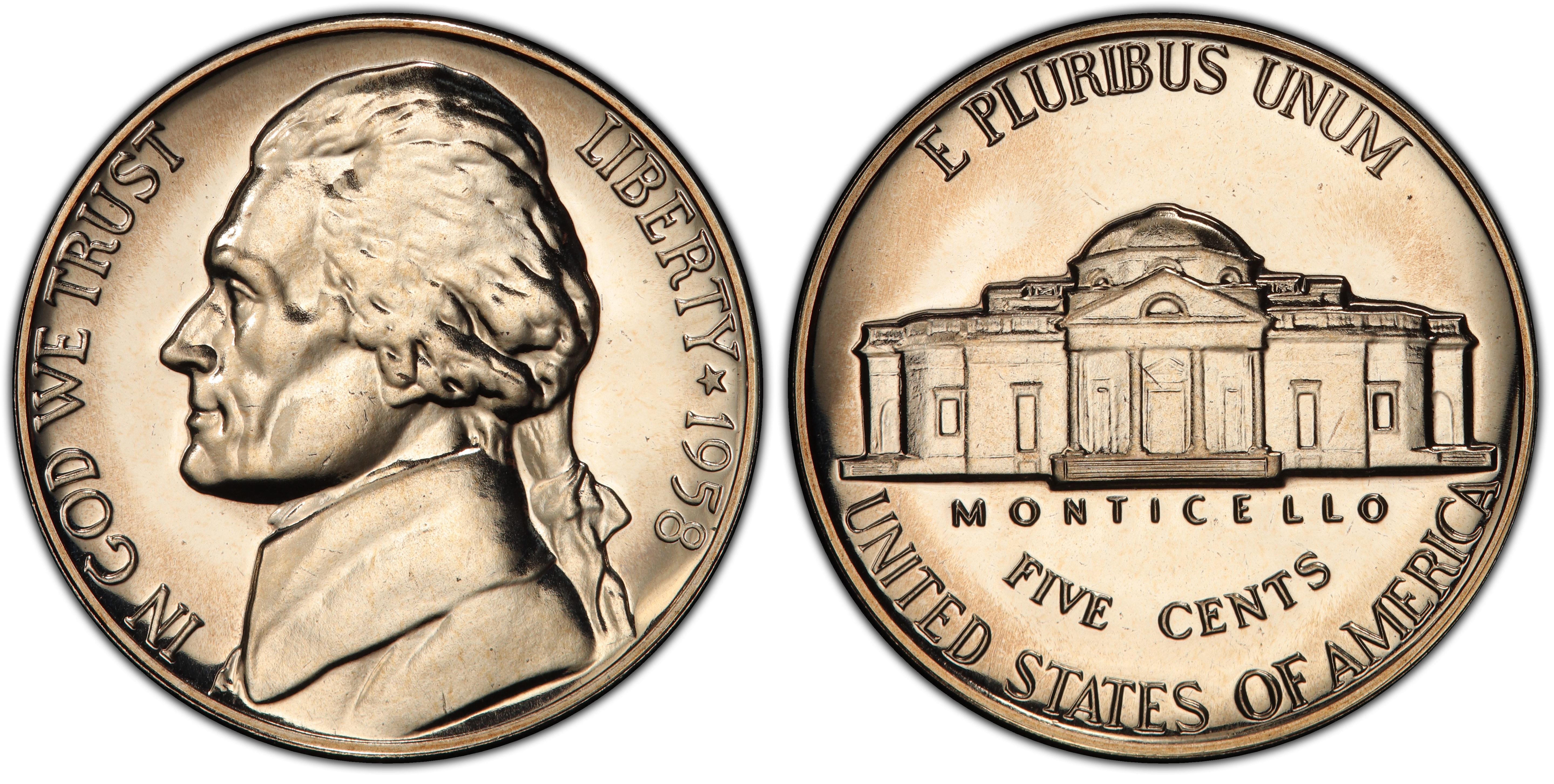 1958 5C Proof Jefferson Nickel **FREE SHIPPING** 