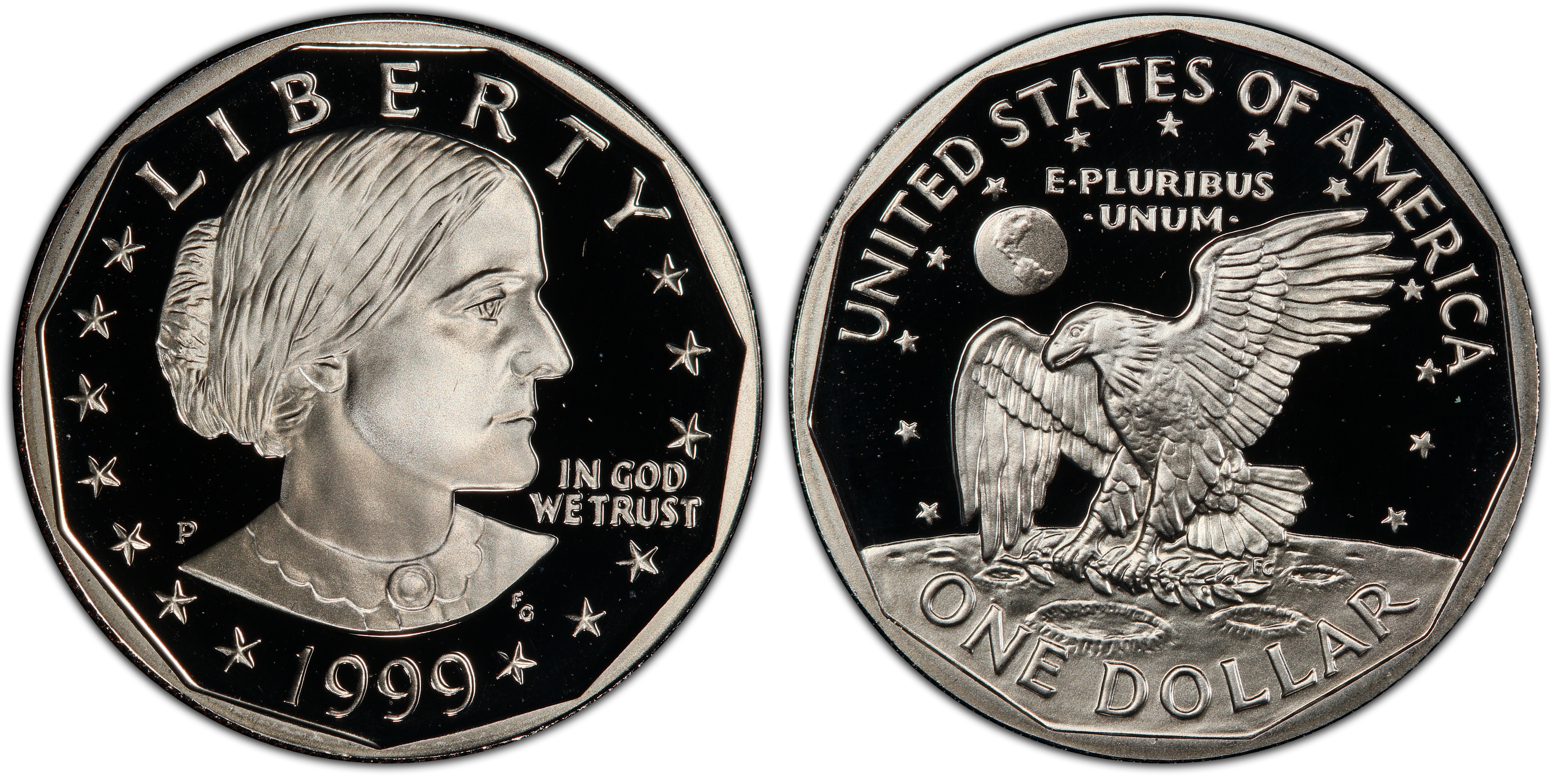 Images of Susan B. Anthony Dollar 1999-P SBA$1, DCAM - PCGS CoinFacts