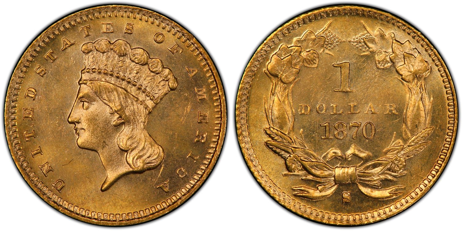 1870-S G$1 (Regular Strike) Gold Dollar - PCGS CoinFacts