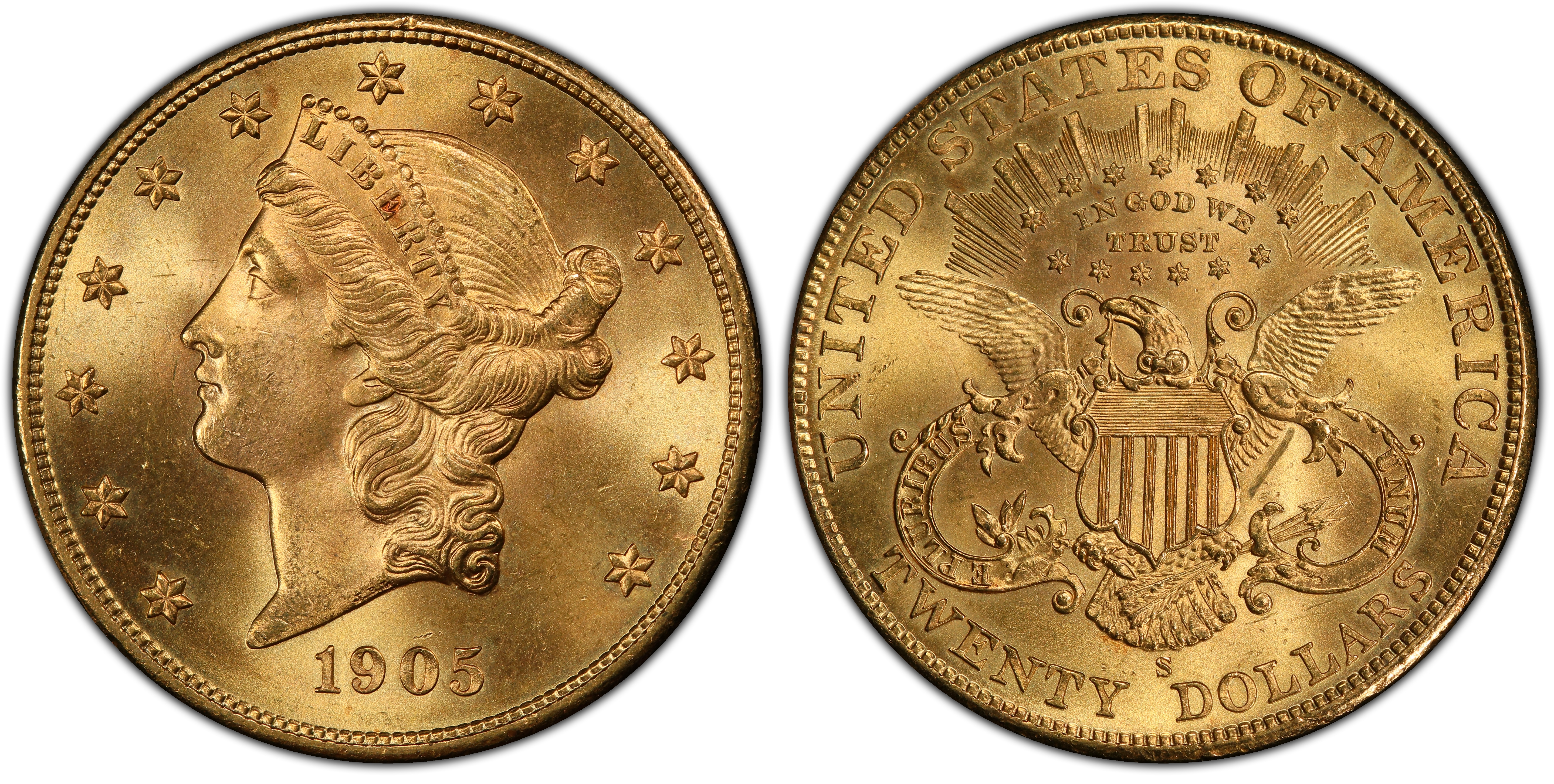 1905-S $20 (Regular Strike) Liberty Head $20 - PCGS CoinFacts