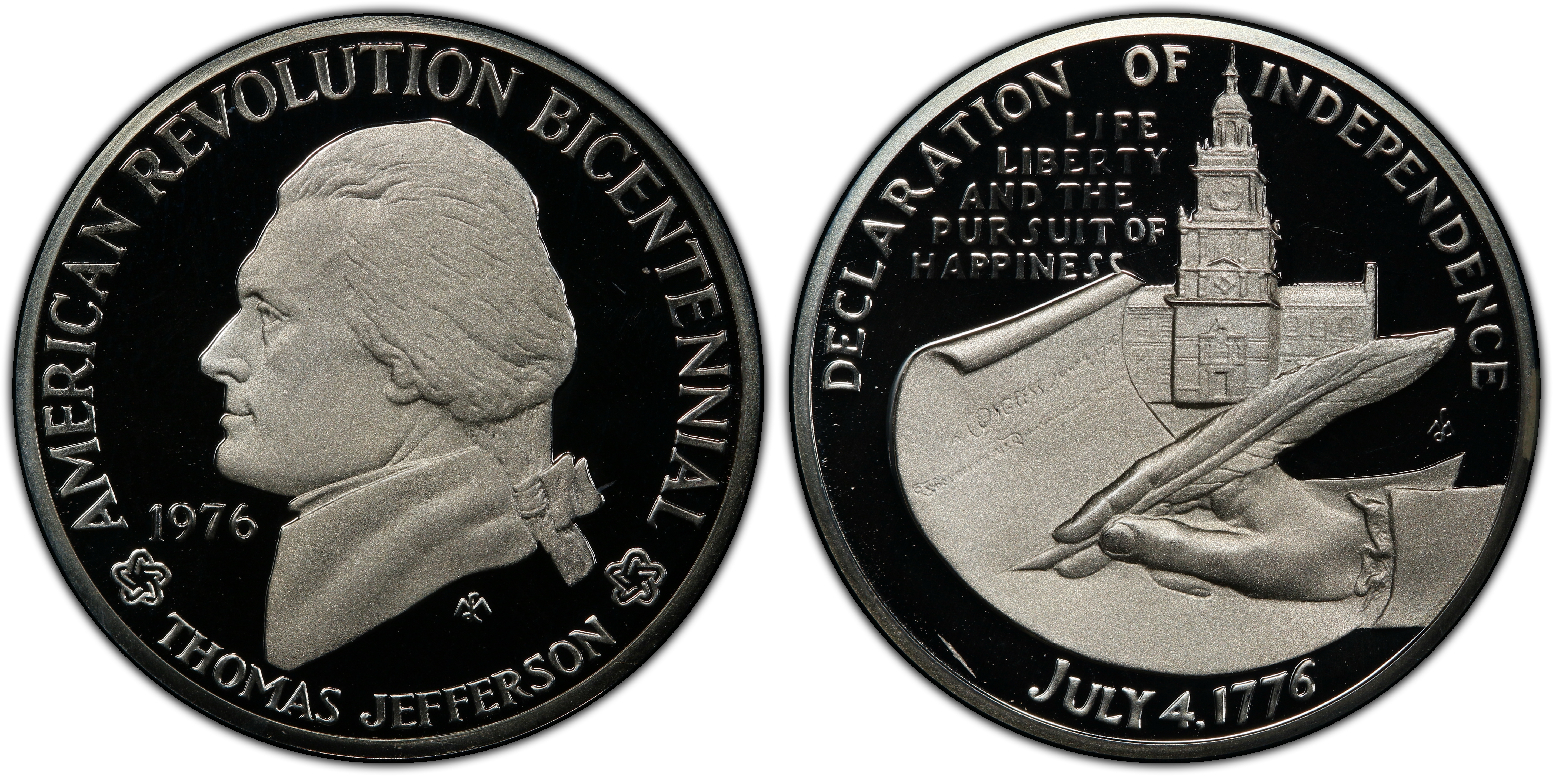 1976 Medal D1976 4a Silver Thomas Jefferson Bicentennial DCAM