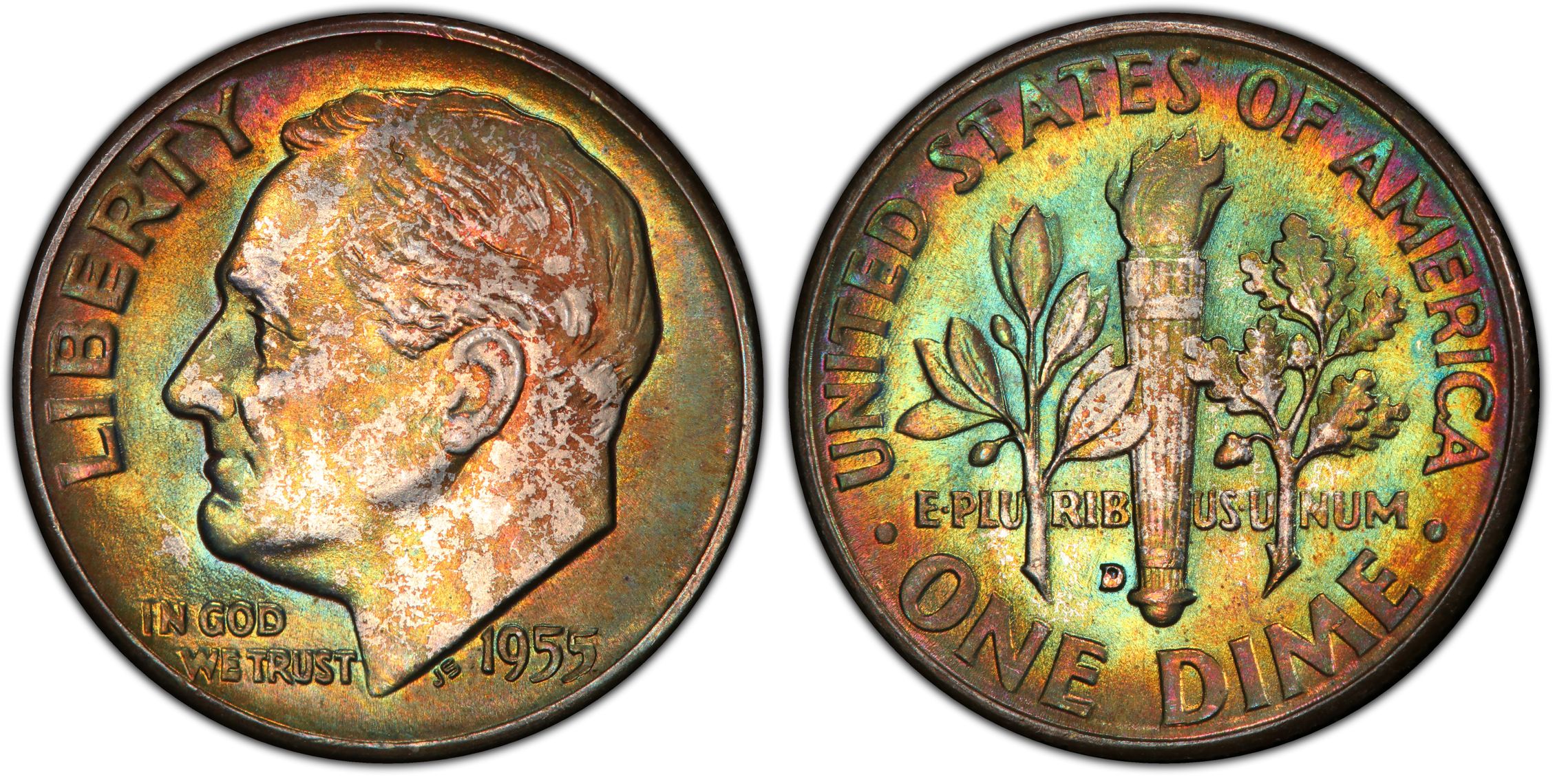 1955-D 10C (Regular Strike) Roosevelt Dime - PCGS CoinFacts