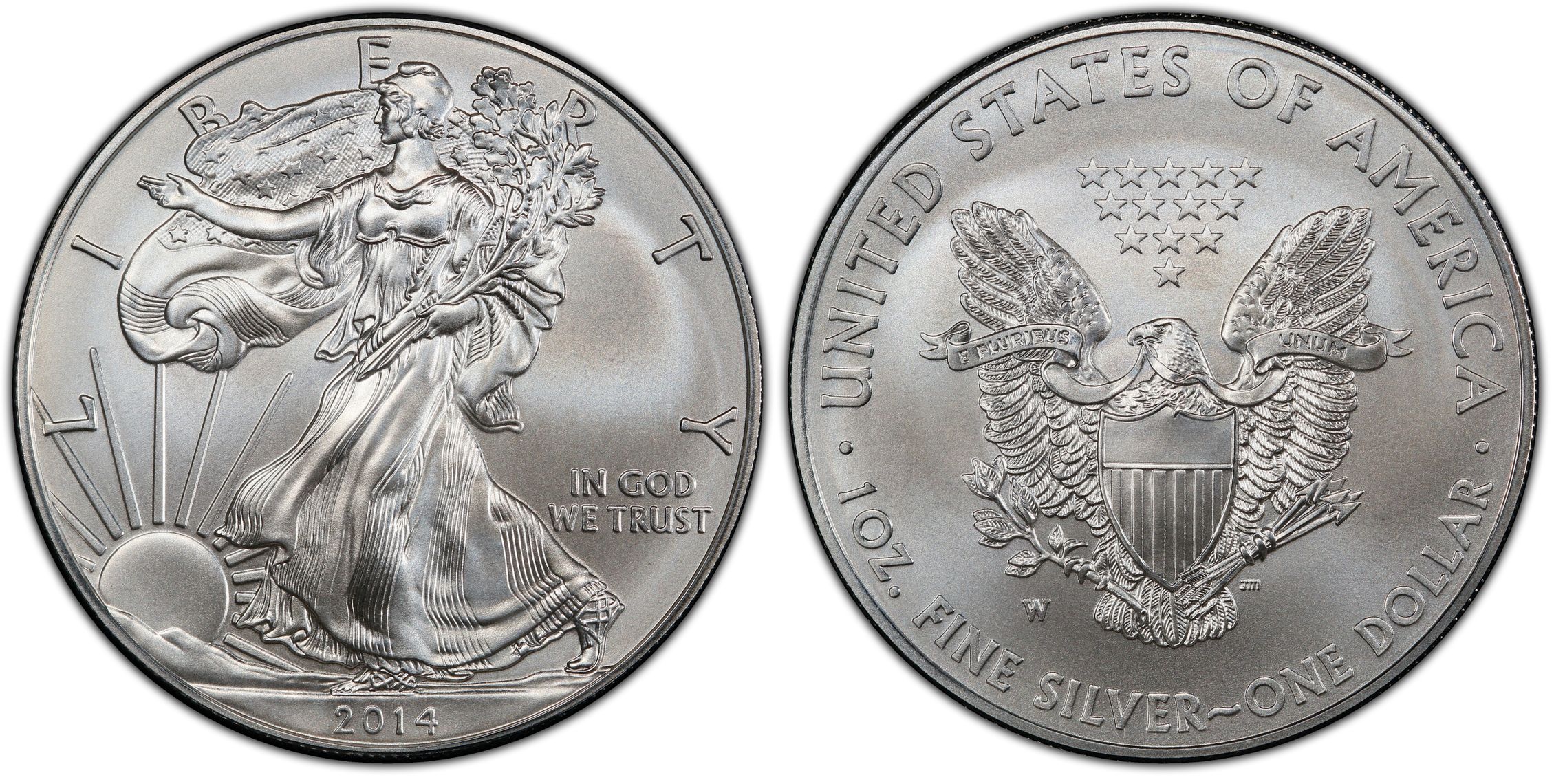 2014-(W) $1 Silver Eagle Struck at West Point (Regular Strike) Silver ...