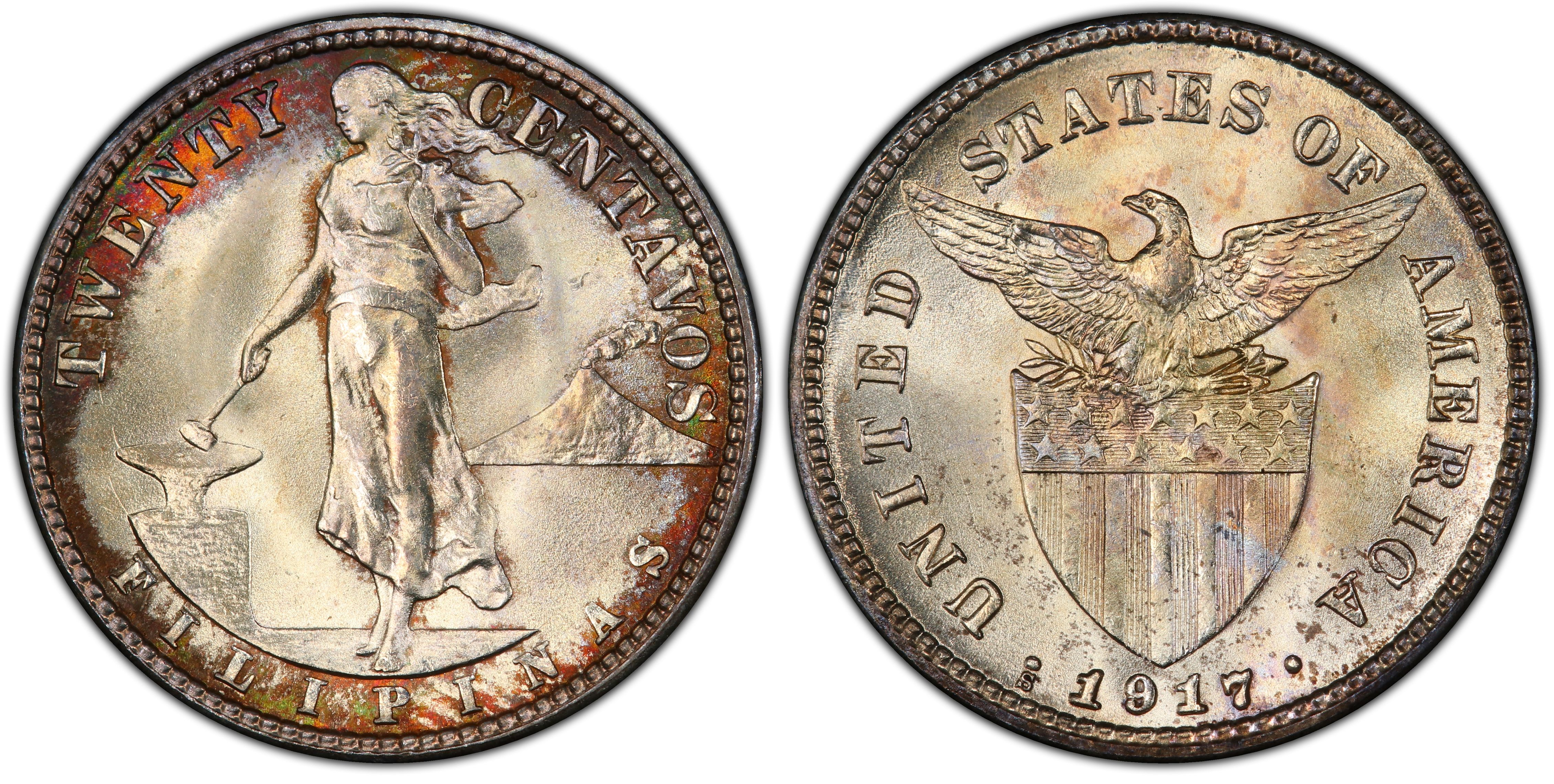 1917-S 20C (Regular Strike) U.S. Philippines - PCGS CoinFacts