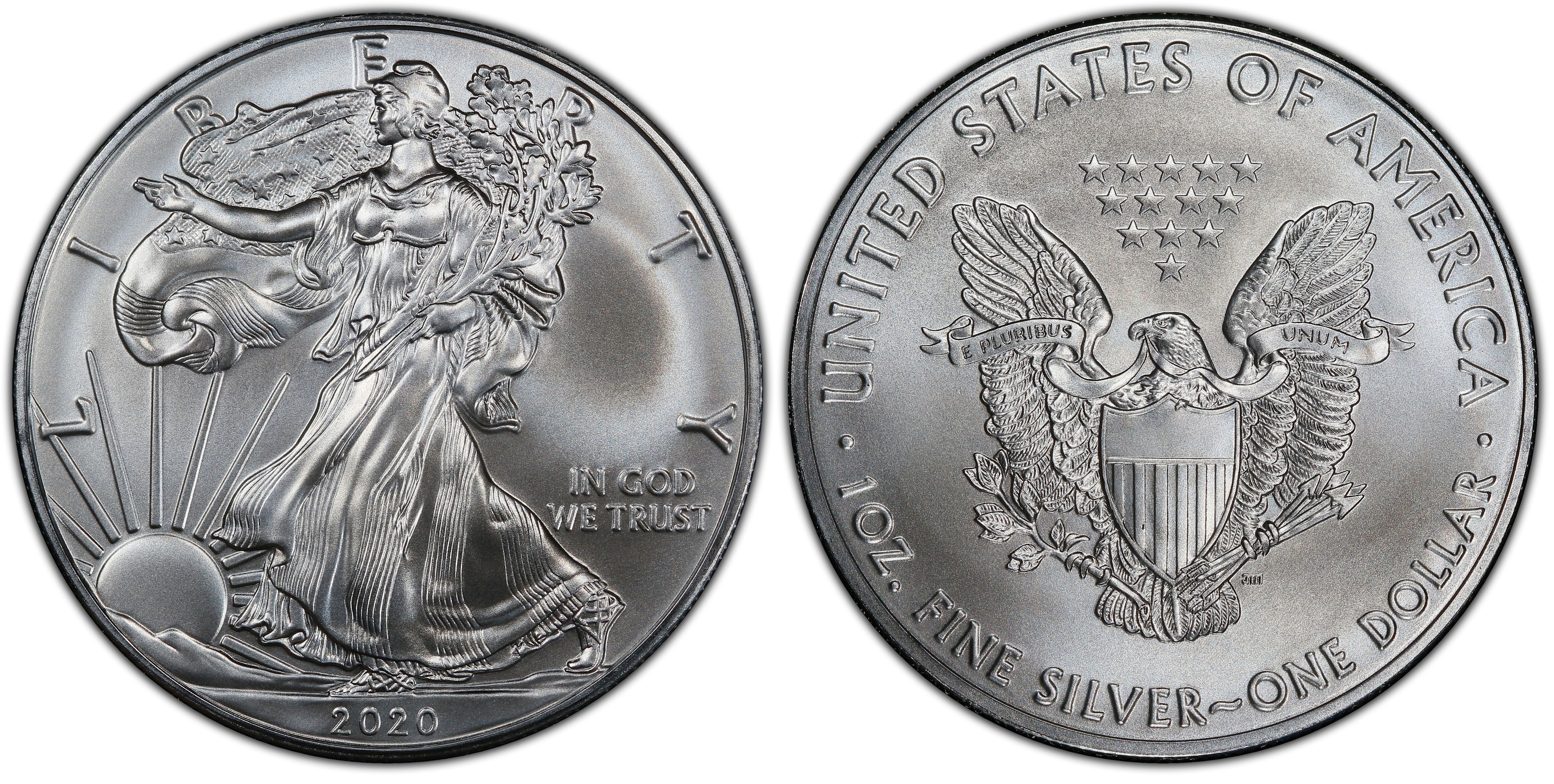 Download Images of Silver Eagles 2020 $1 Silver Eagle - PCGS CoinFacts