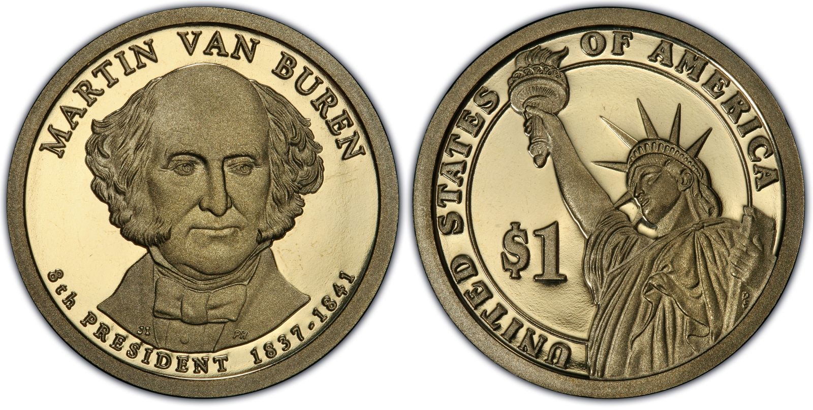 2008-S $1 Martin Van Buren First Strike, DCAM (Proof) Presidential ...