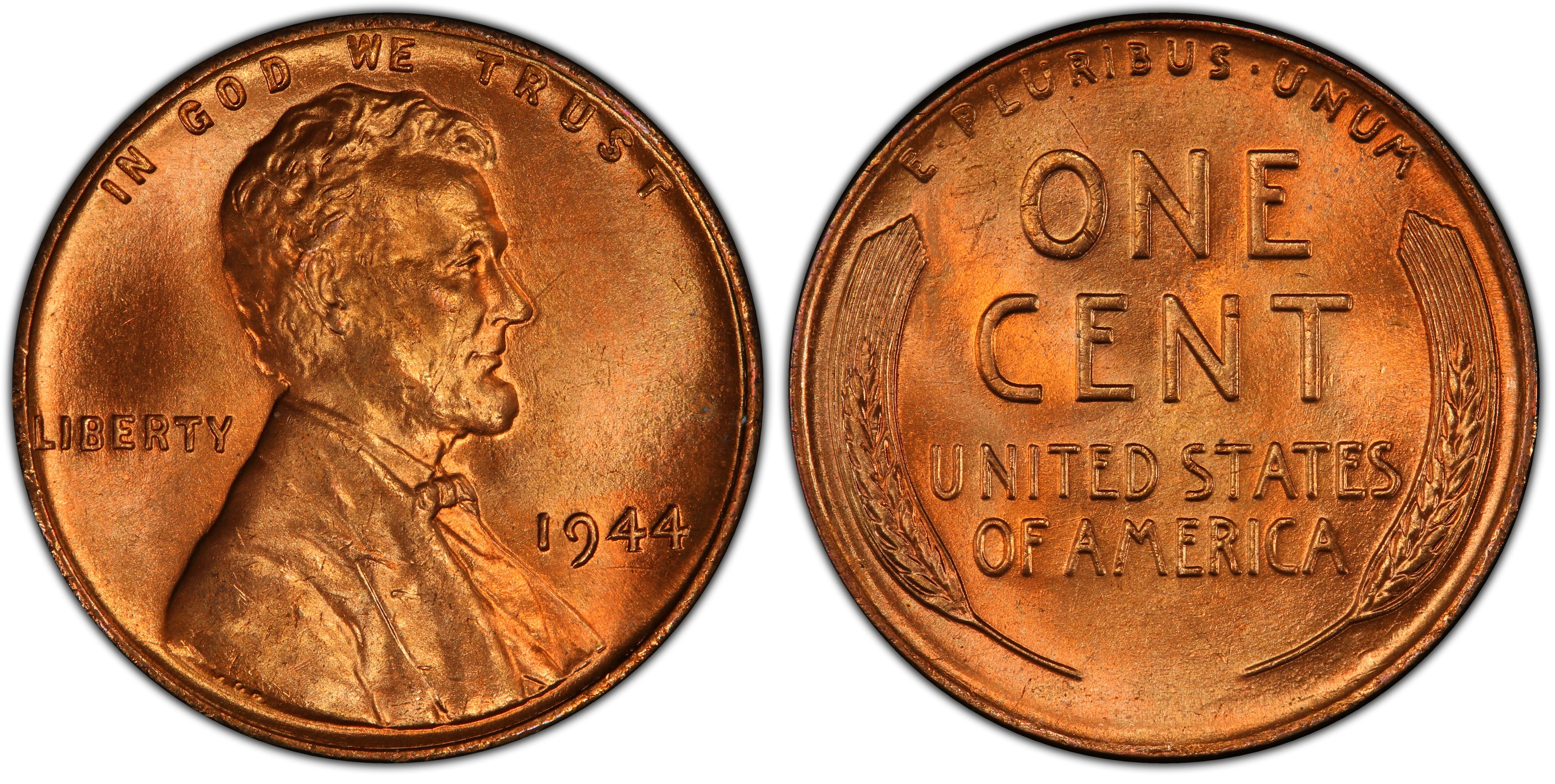 Images of Lincoln Cent (Wheat Reverse) 1944 1C, RD - PCGS CoinFacts