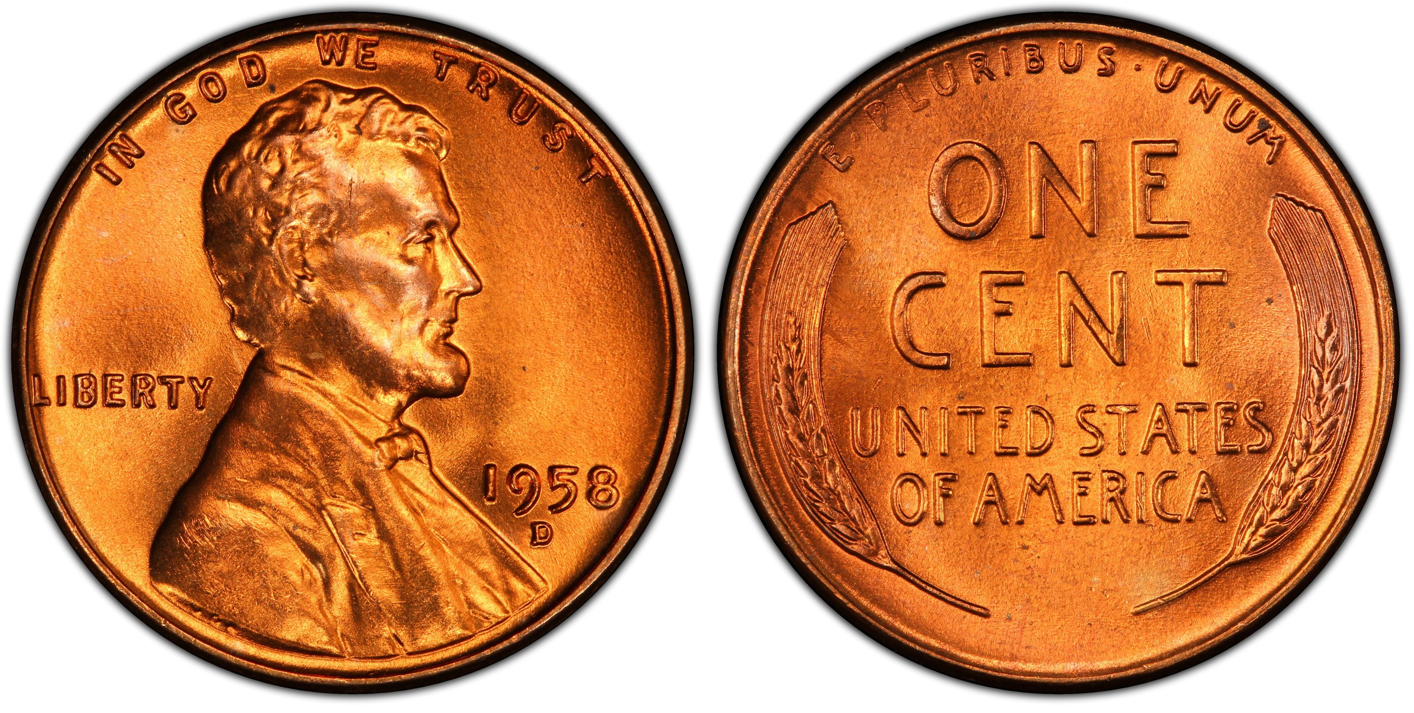 1958  P LINCOLN CENT PENNY PCGS MS65 UNC MS65RD MS 65 COIN QUANTITY AVAILABLE 