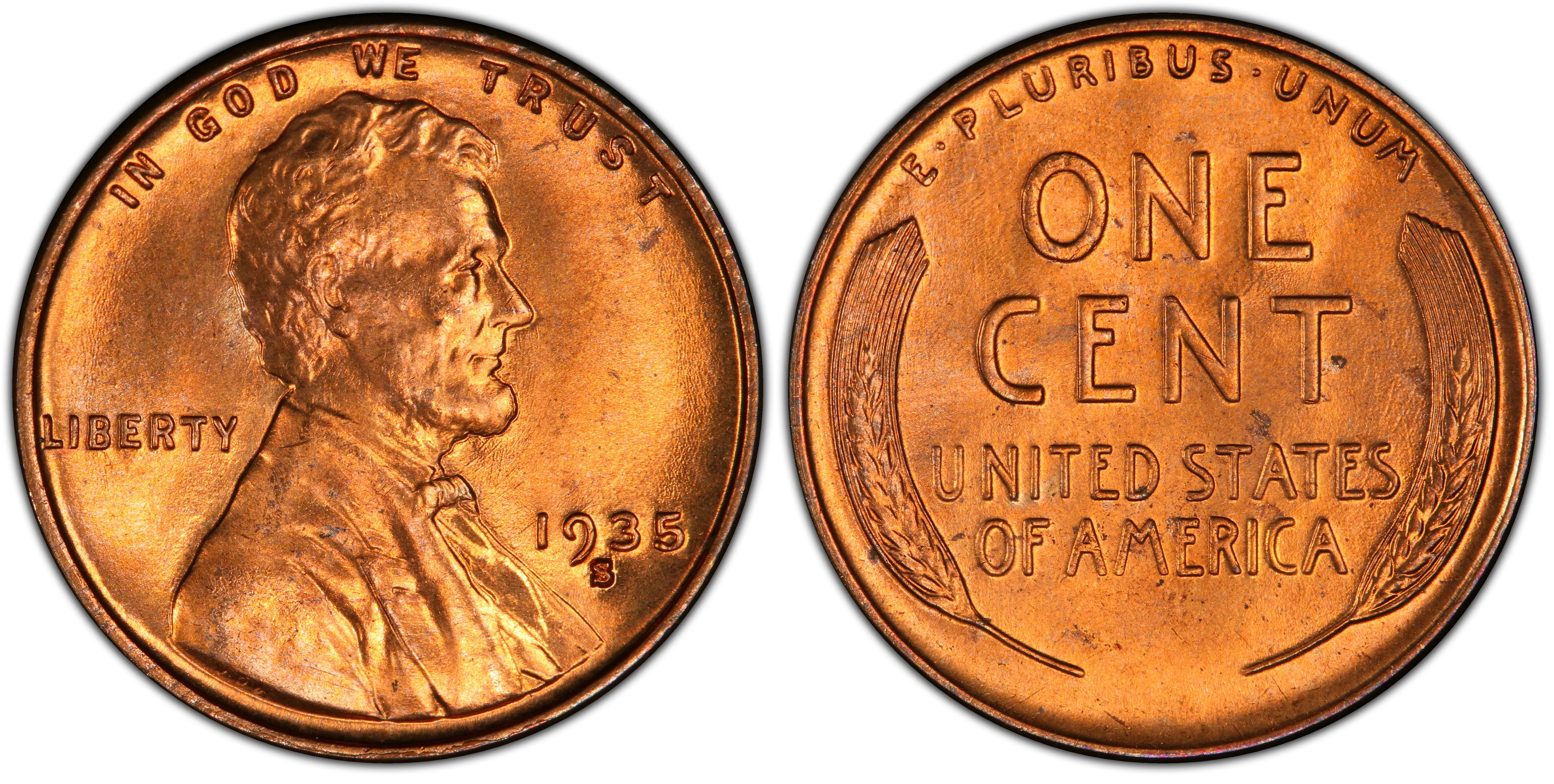 1935 1C LINCOLN WHEAT ONE CENT NGC MS67RD 