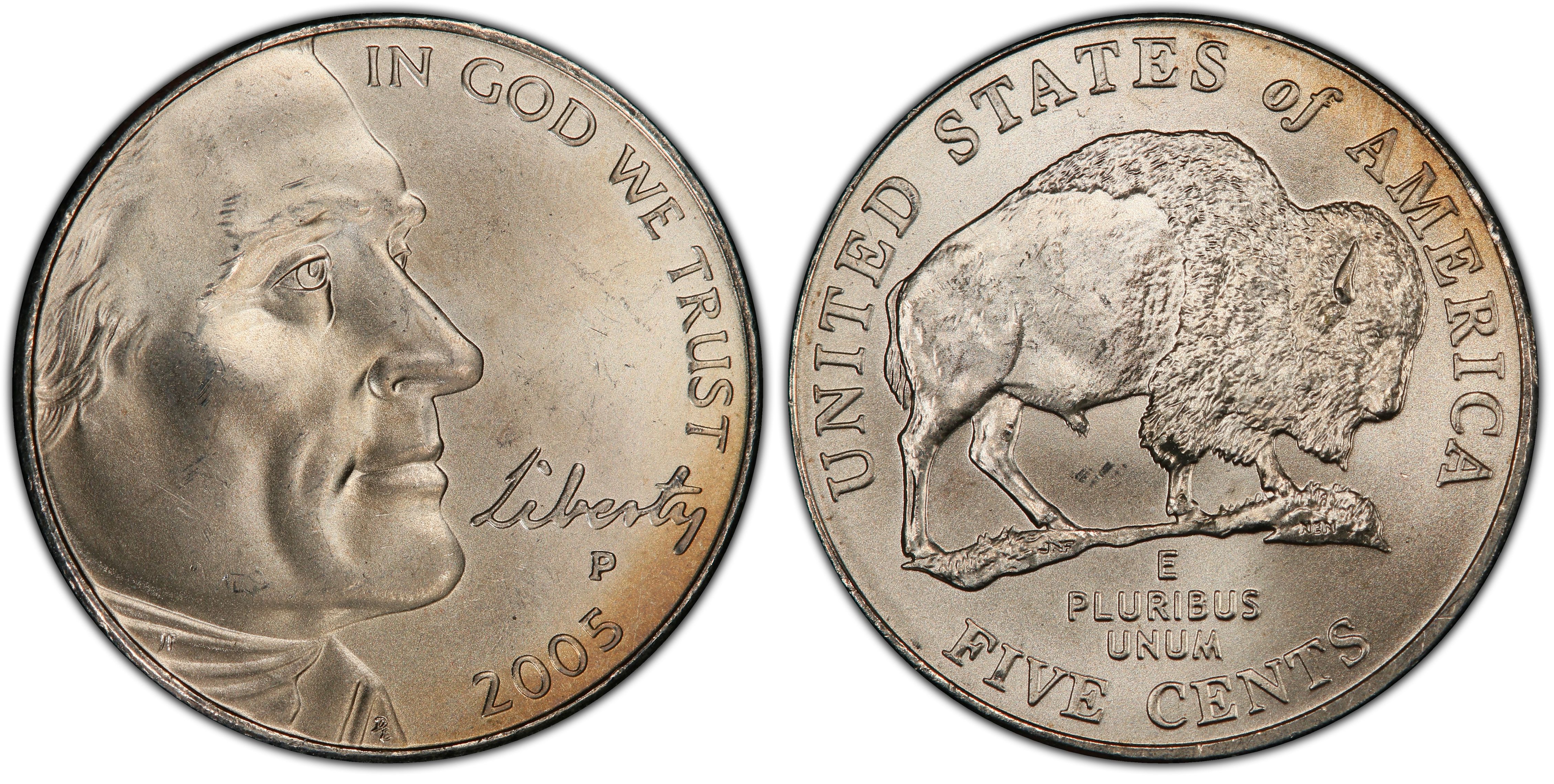 Uncirculated 2005-P  Jefferson 5 cent American Bison 