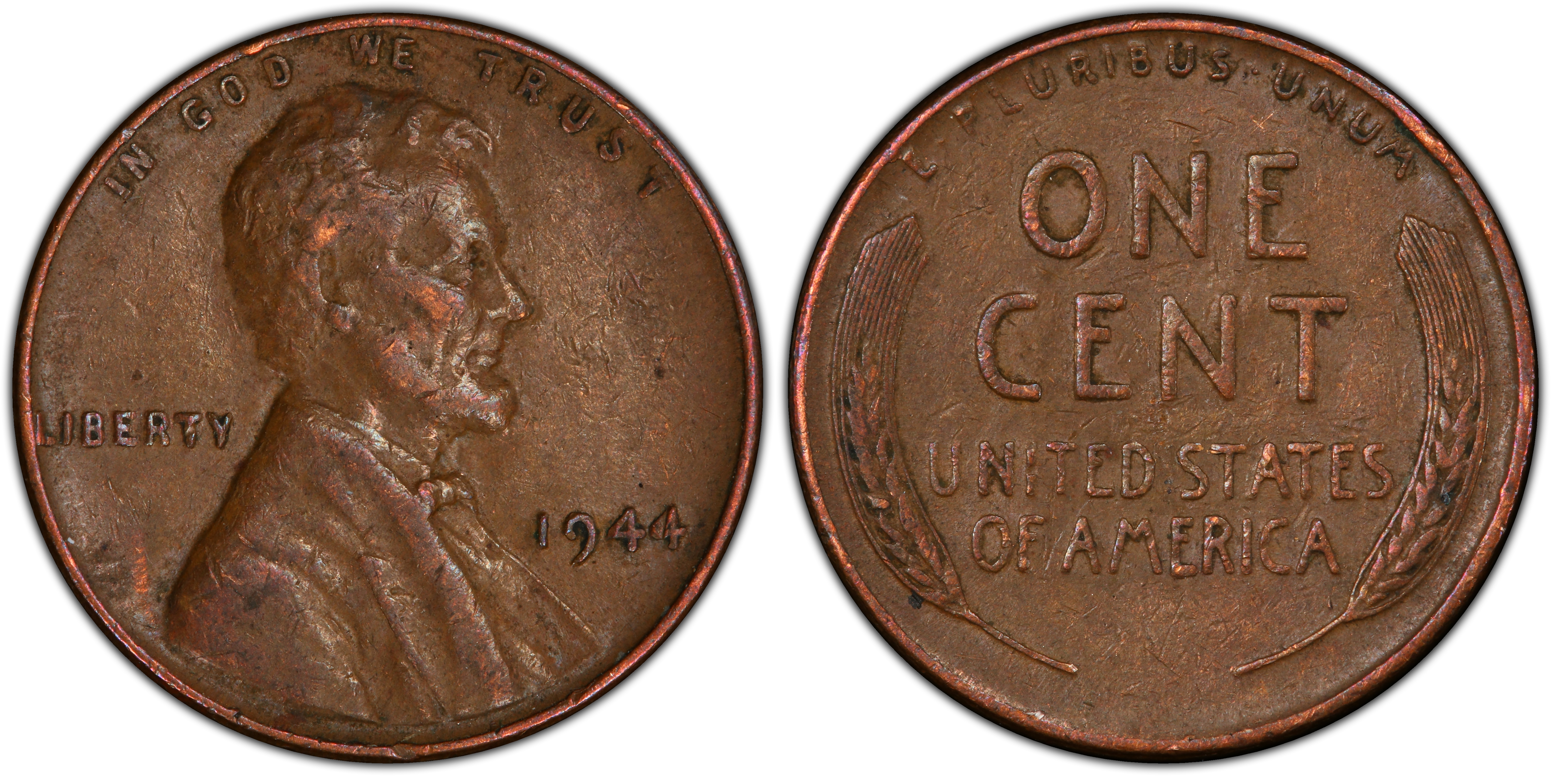 Images of Lincoln Cent (Wheat Reverse) 1944 1C, BN - PCGS CoinFacts