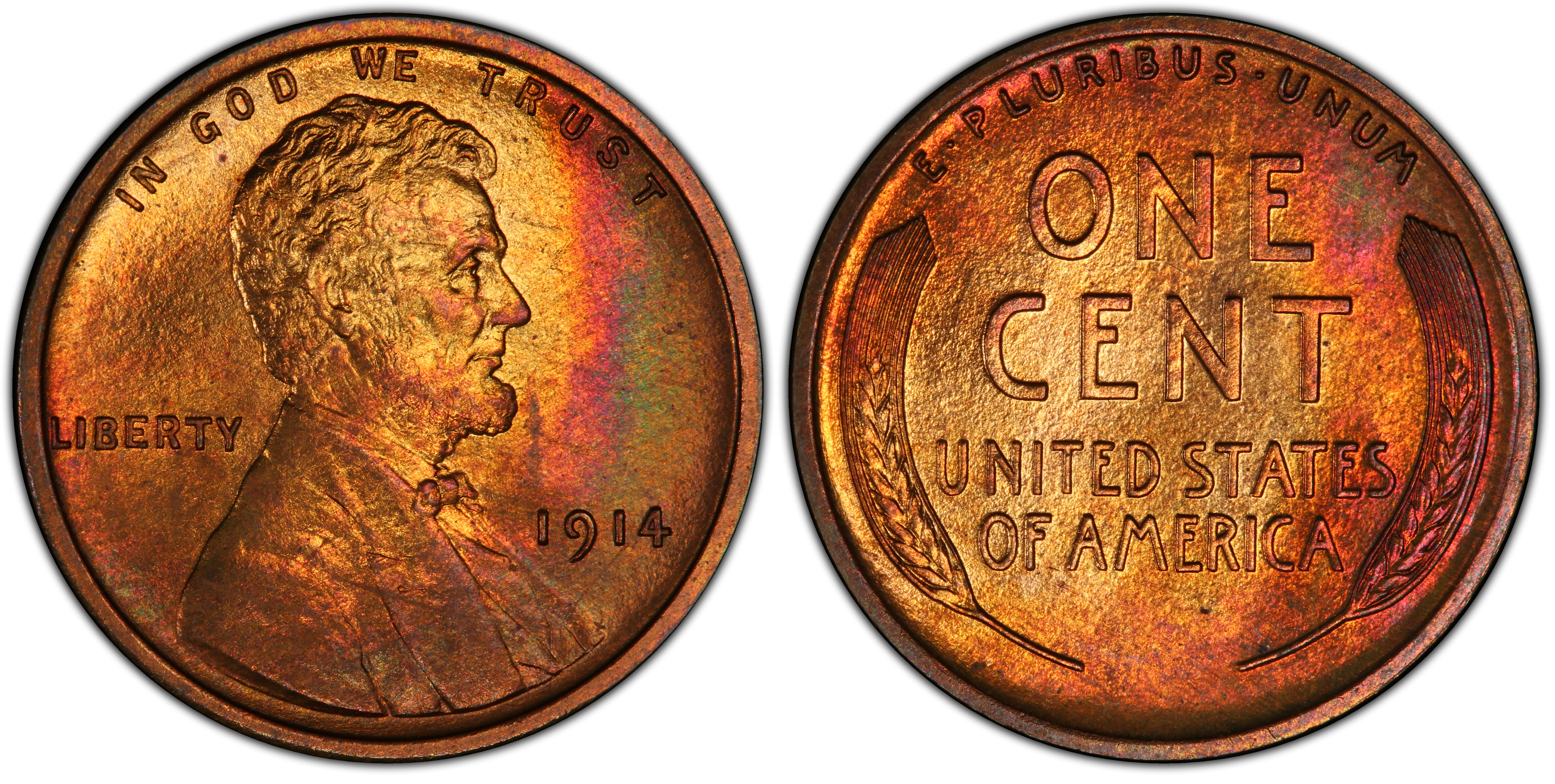 Images Of Lincoln Cent (Wheat Reverse) 1914 1C, RD - PCGS CoinFacts