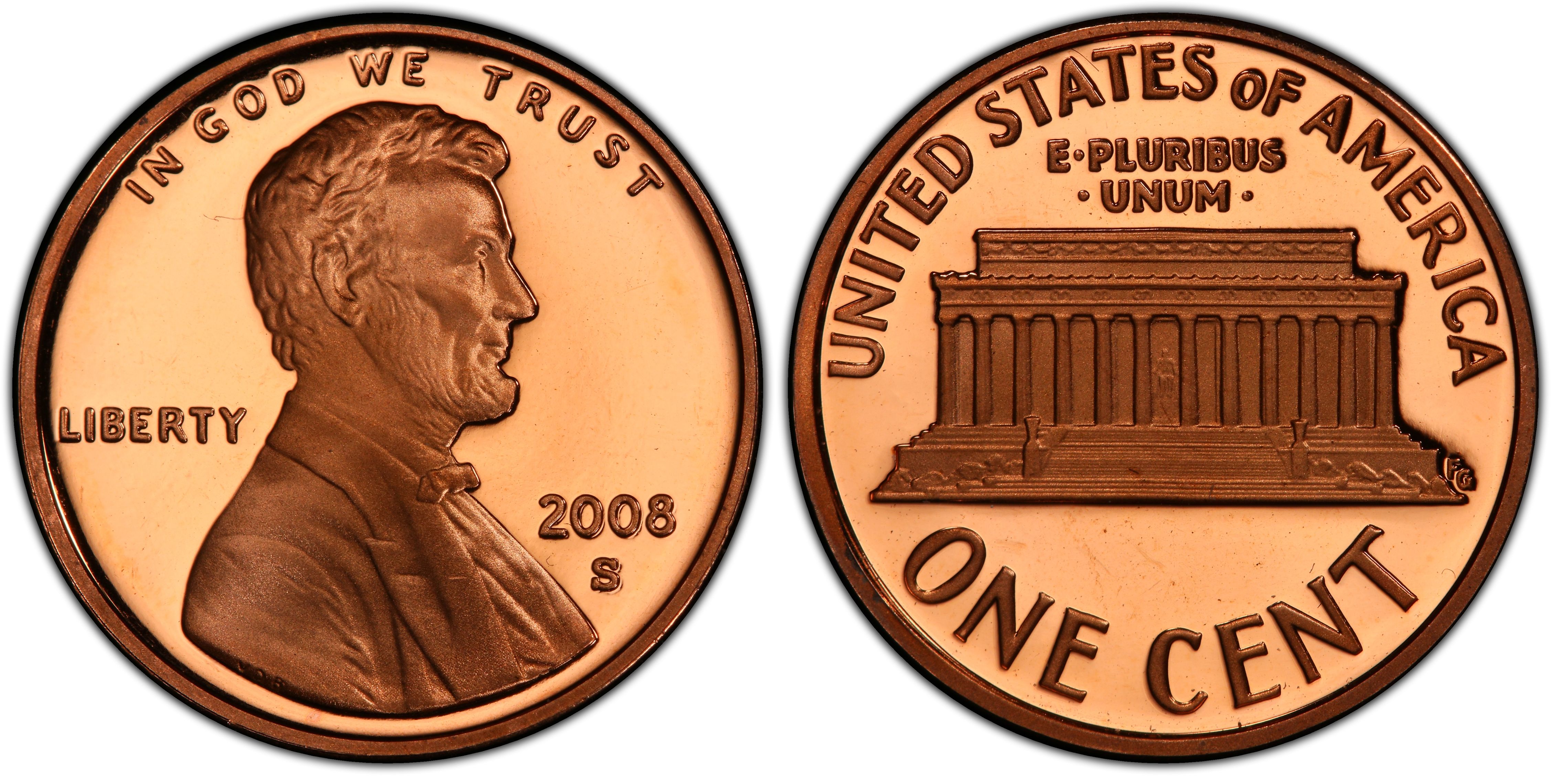 2008-S San Francisco Mint Lincoln Memorial Cent Proof 