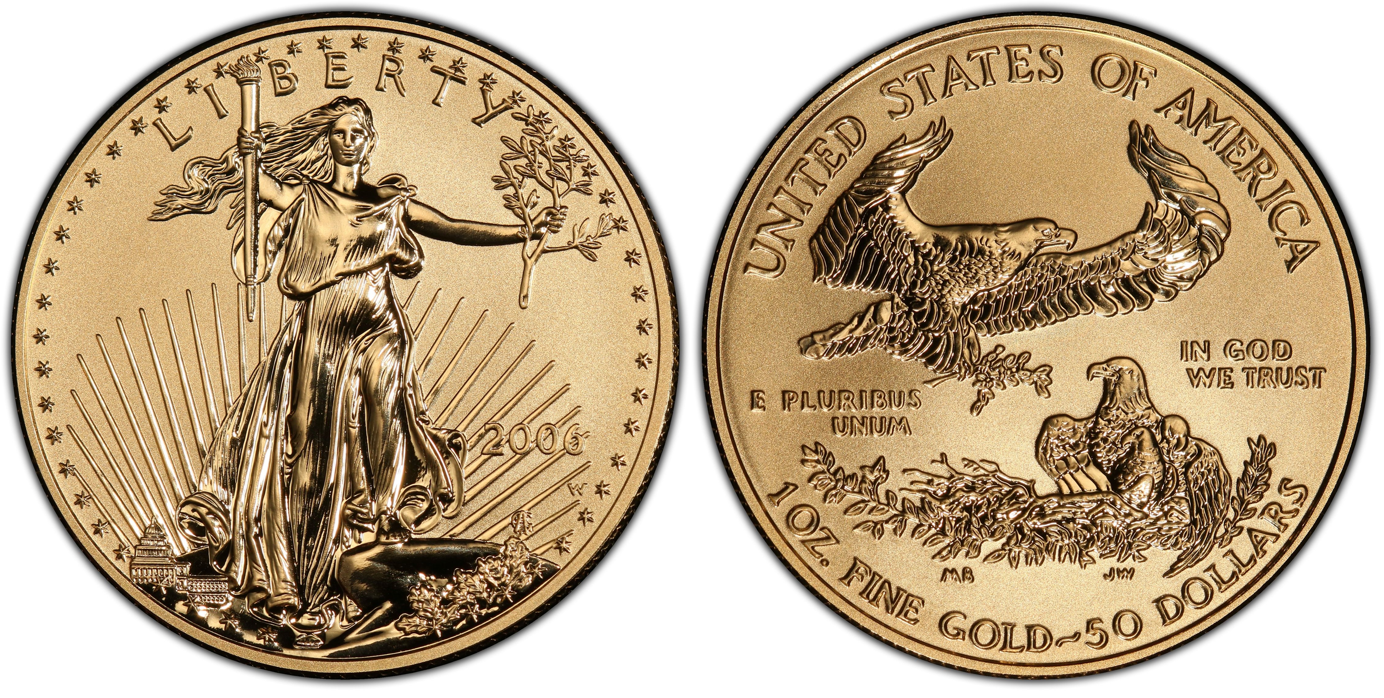 2006-W $50 Eagle-20th Anniv. Rev PR (Proof) Gold Eagles - PCGS 