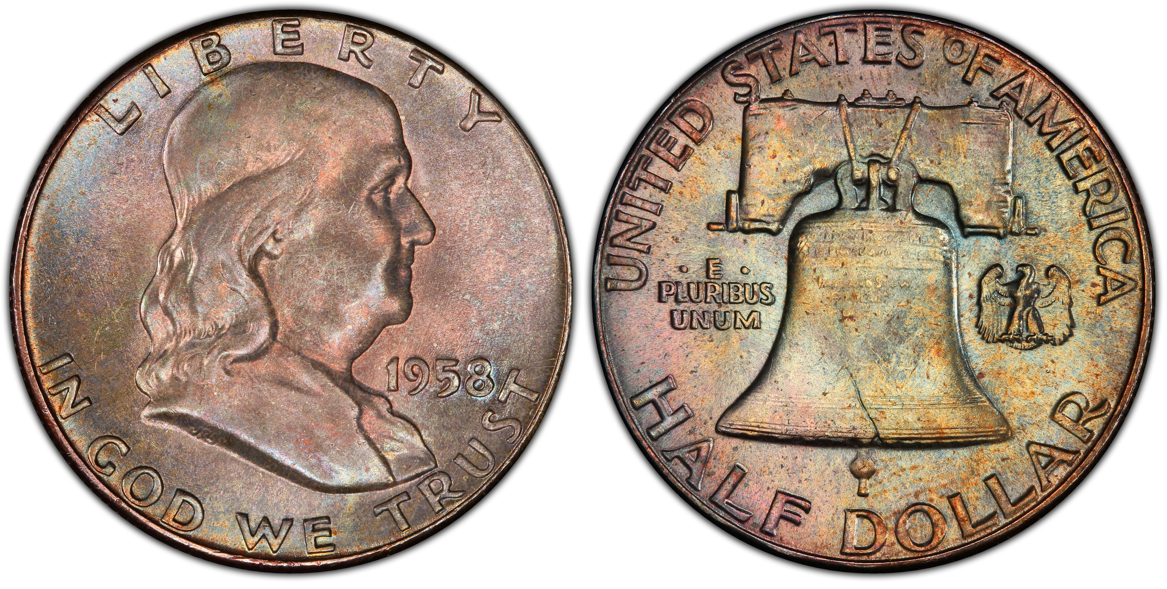 1958 50C Franklin Silver Half Dollar BU 