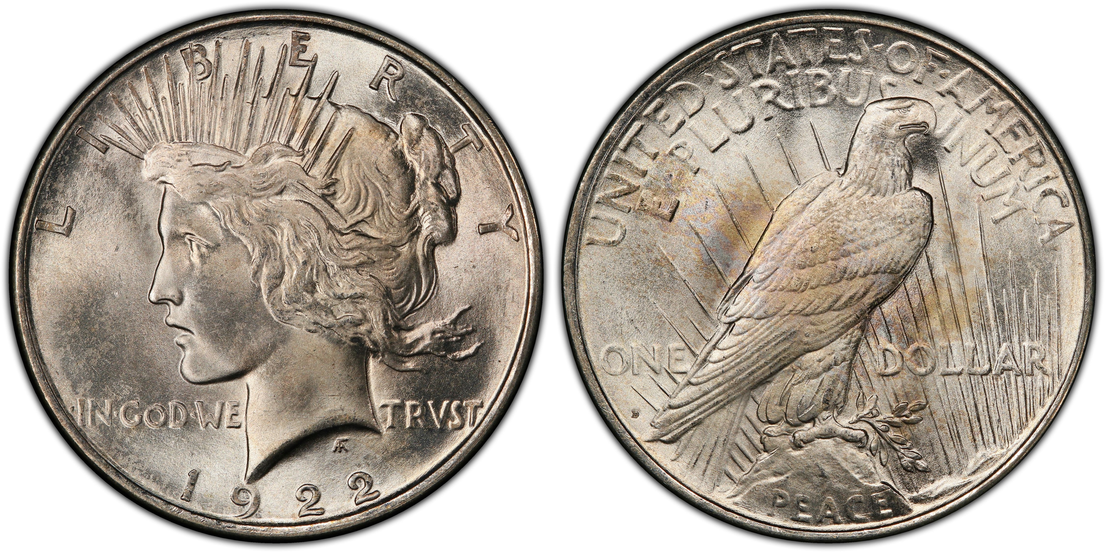 1922 to 1935 $1 Silver Peace Dollar About Uncirculated AU 