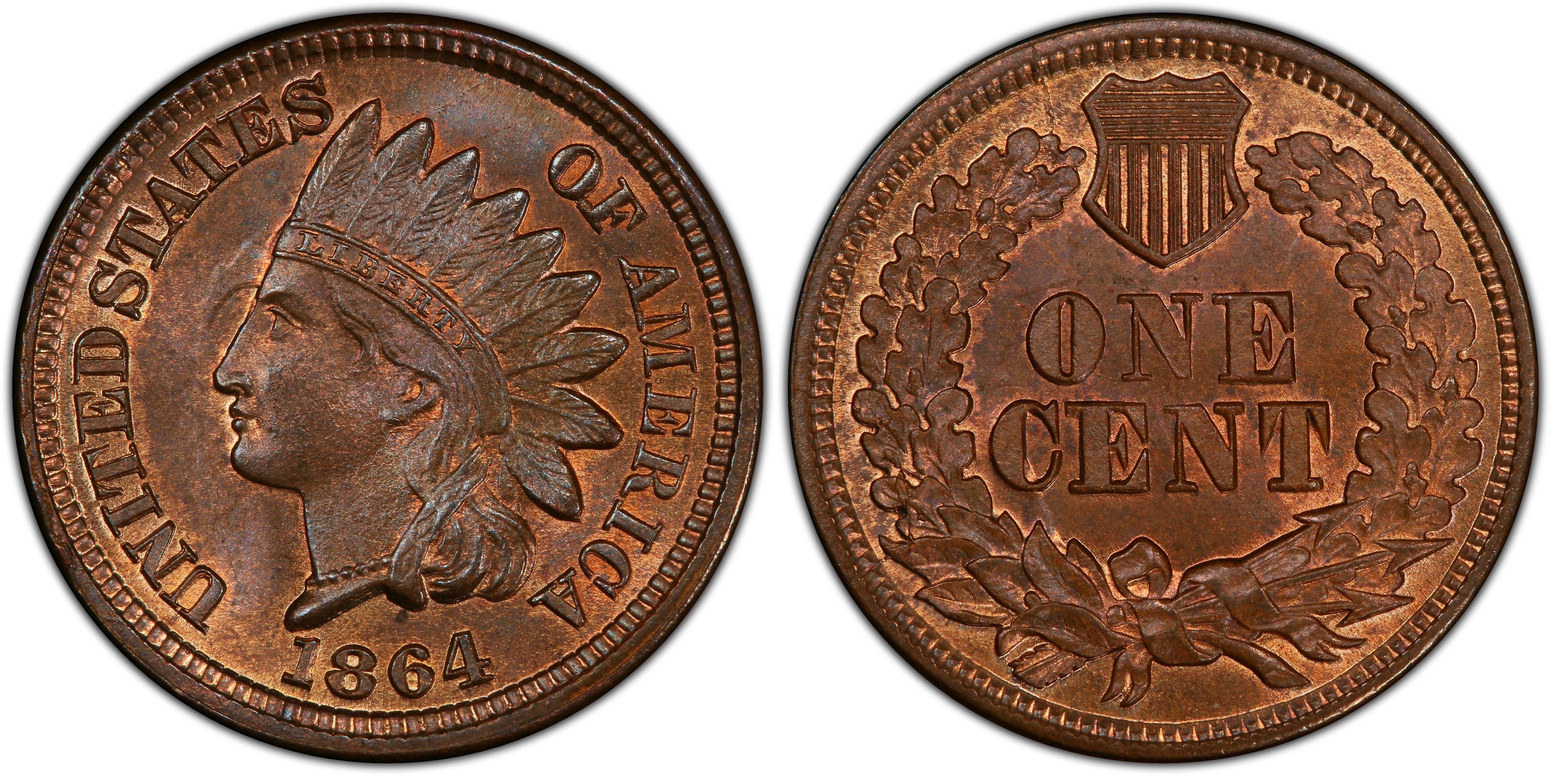 1864 1C Bronze, BN (Regular Strike) Indian Cent - PCGS CoinFacts