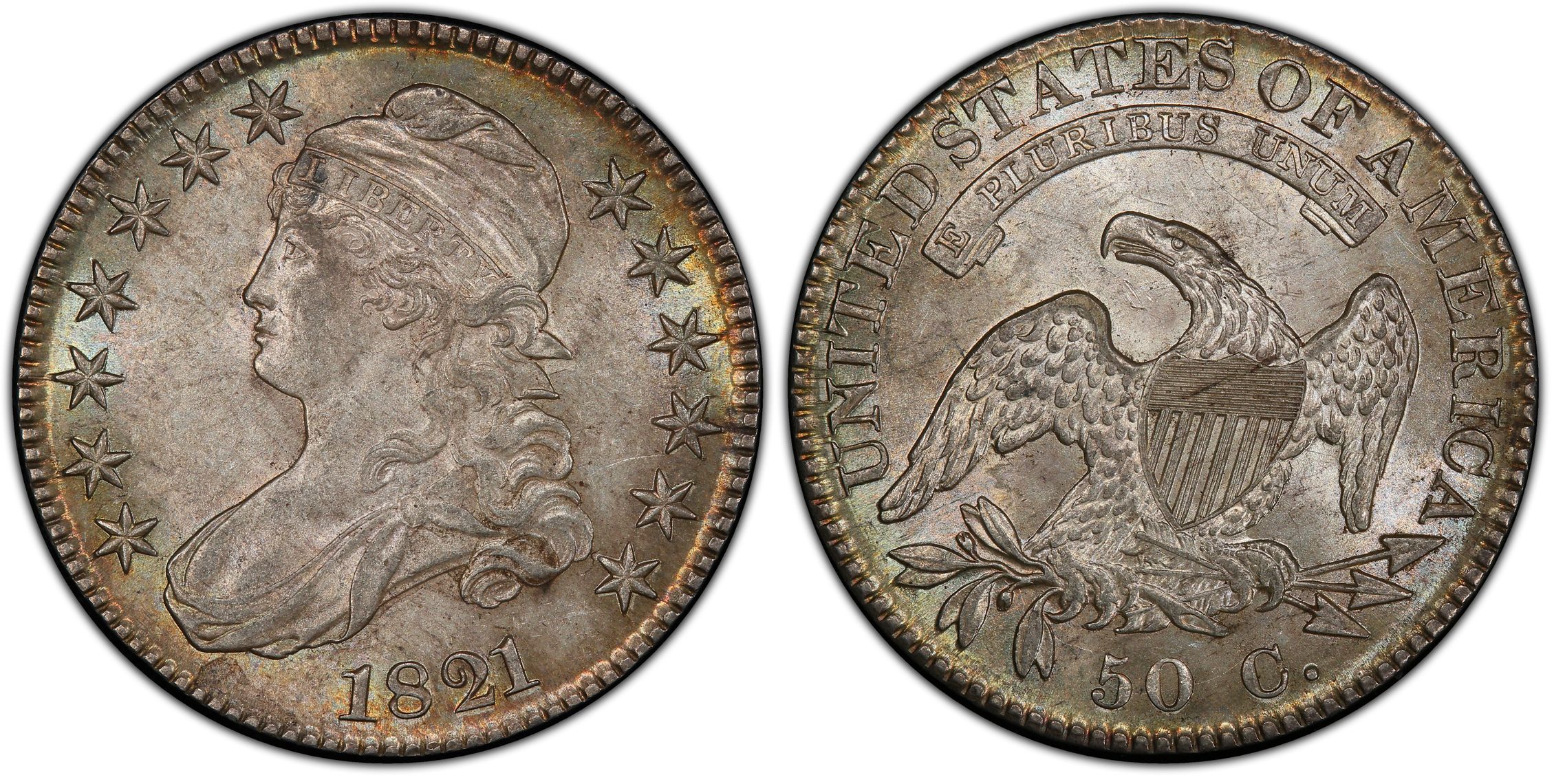 1821 50C Overton 105 (Regular Strike) Capped Bust Half Dollar - PCGS ...