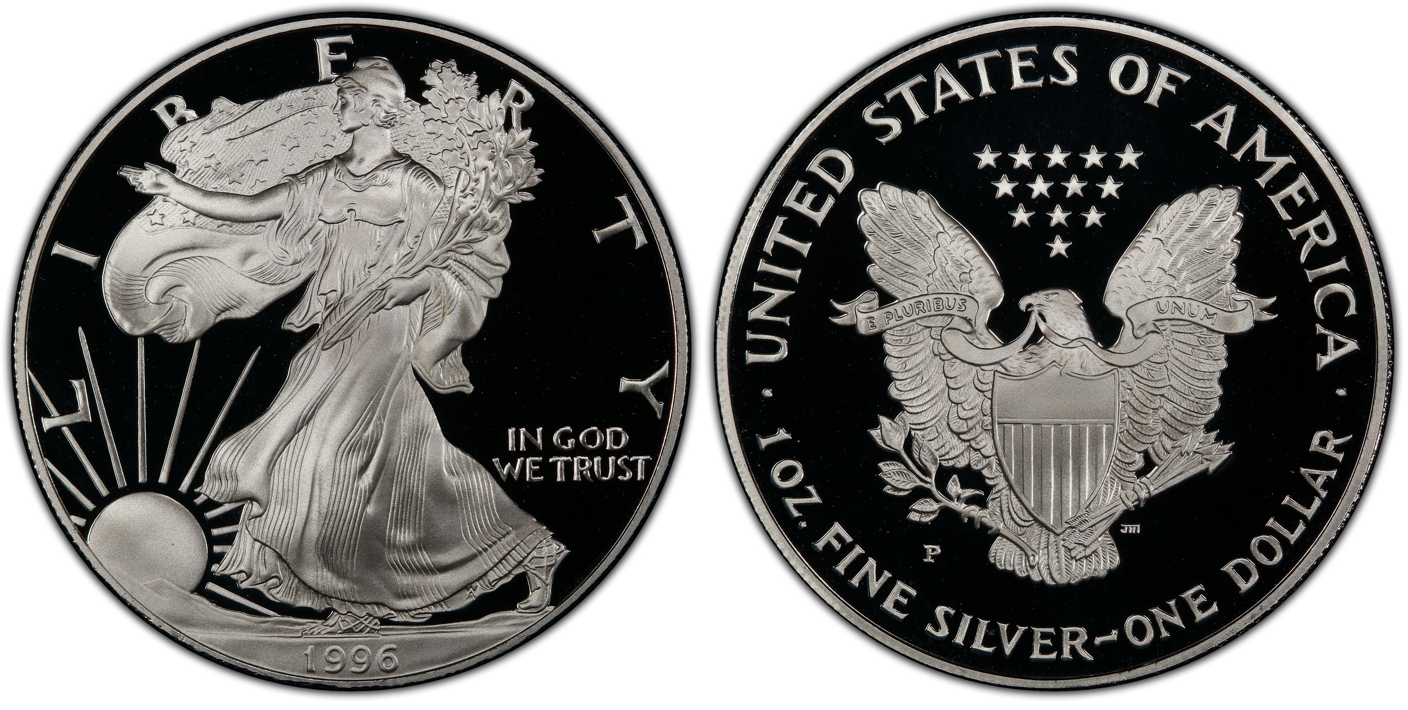 1996-P 1 oz Proof American Silver Eagle Coin
