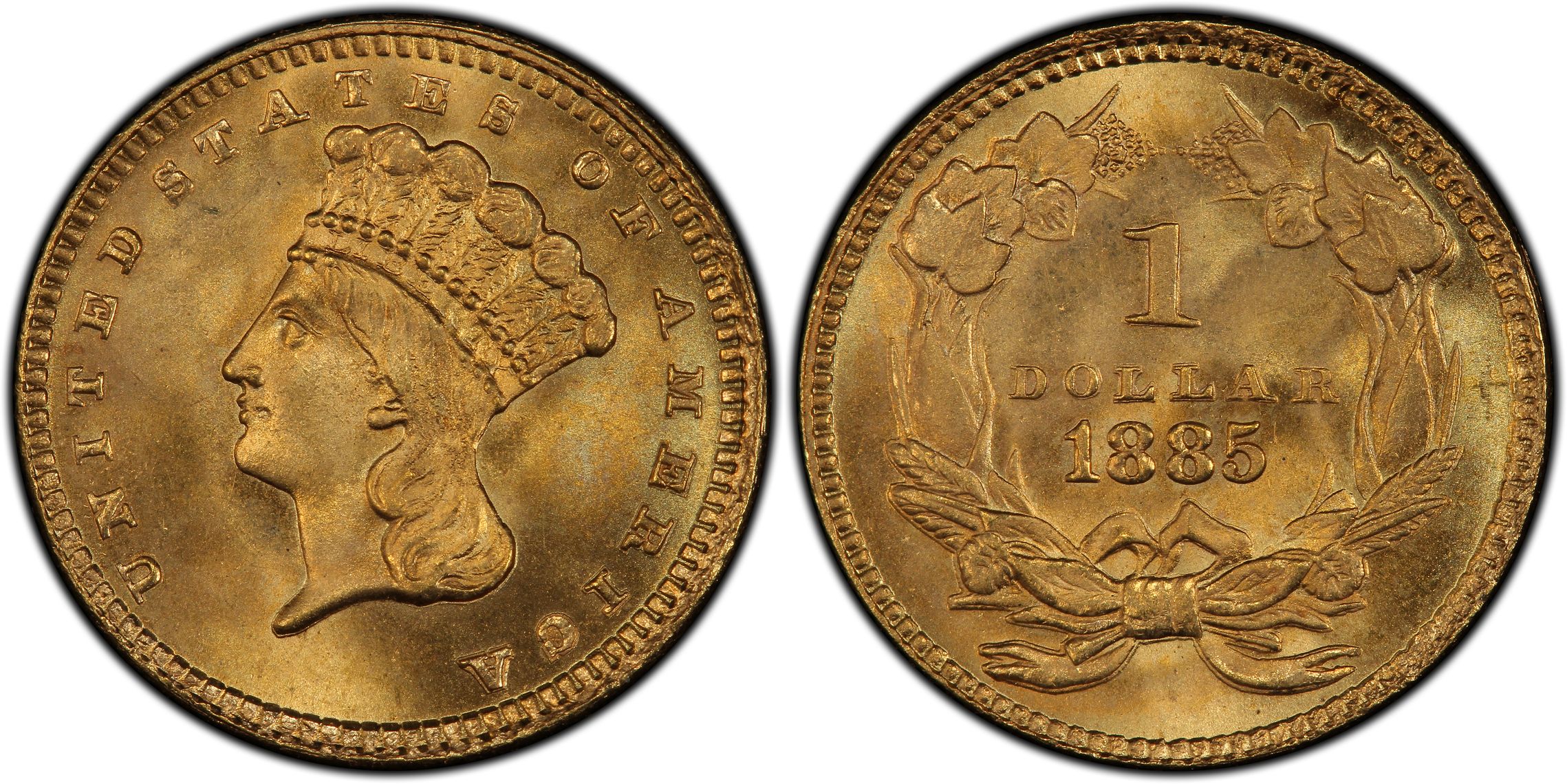 1885 G 1 Regular Strike Gold Dollar PCGS CoinFacts