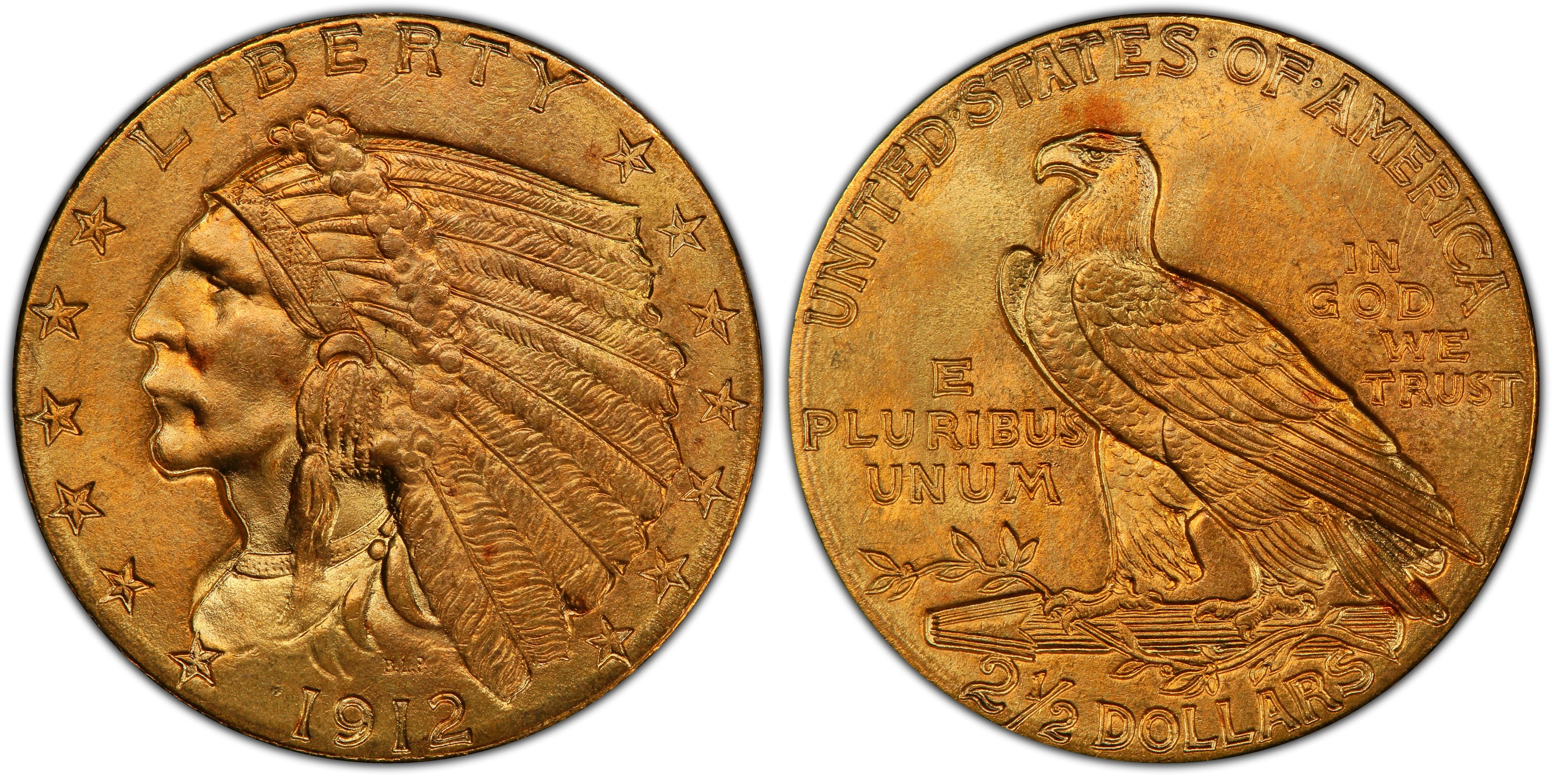 1912 $2.50 (Regular Strike) Indian $2.5 - PCGS CoinFacts