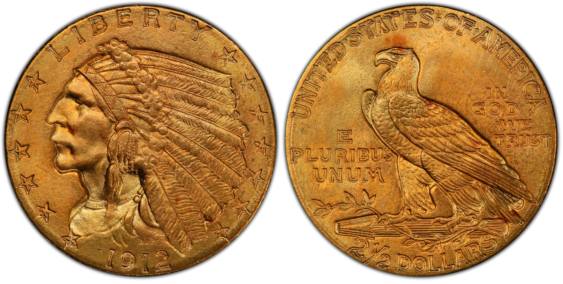 1912 2.50 Regular Strike Indian 2.5 PCGS CoinFacts