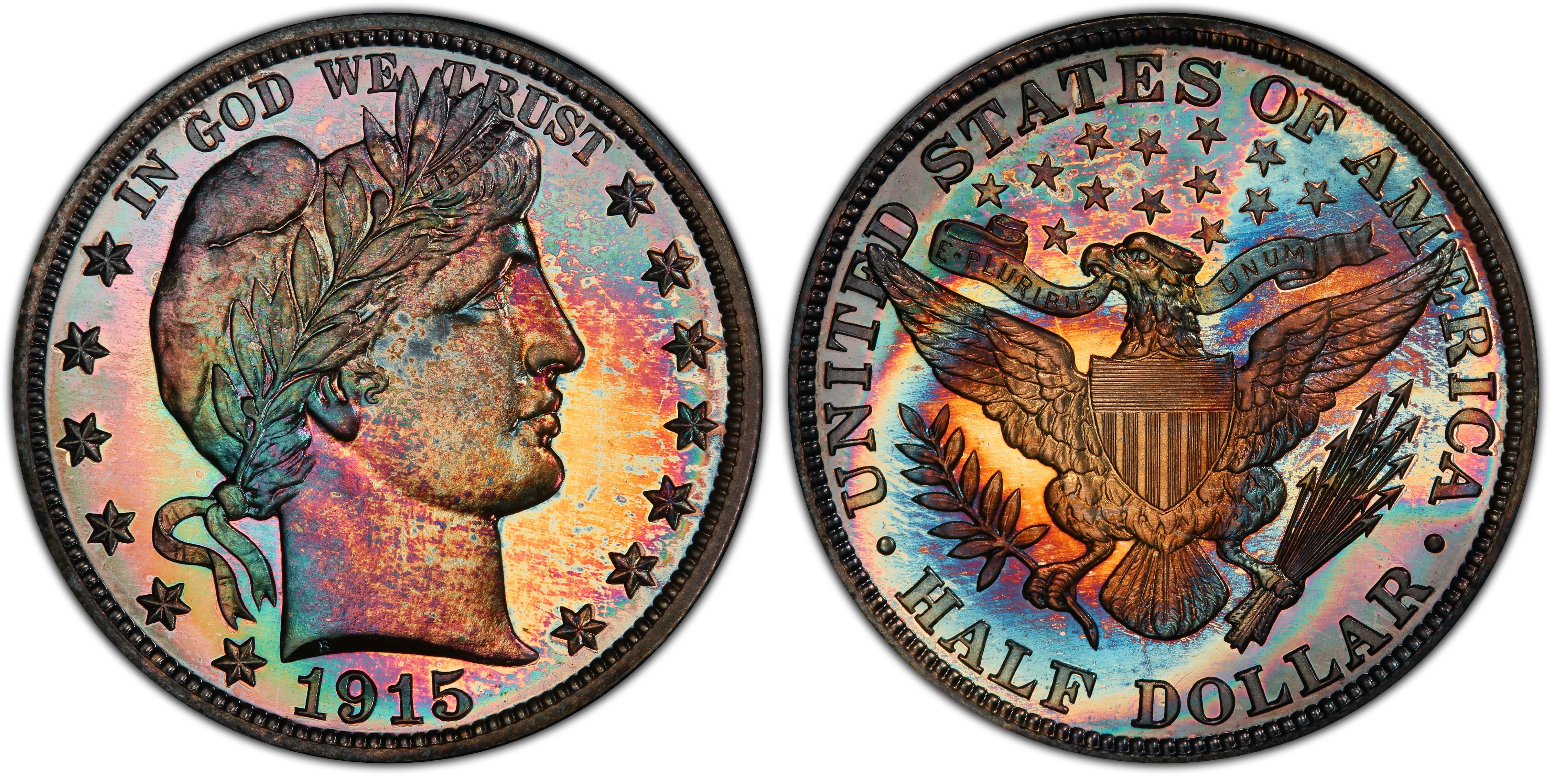 1915 50C (Proof) Barber Half Dollar - PCGS CoinFacts