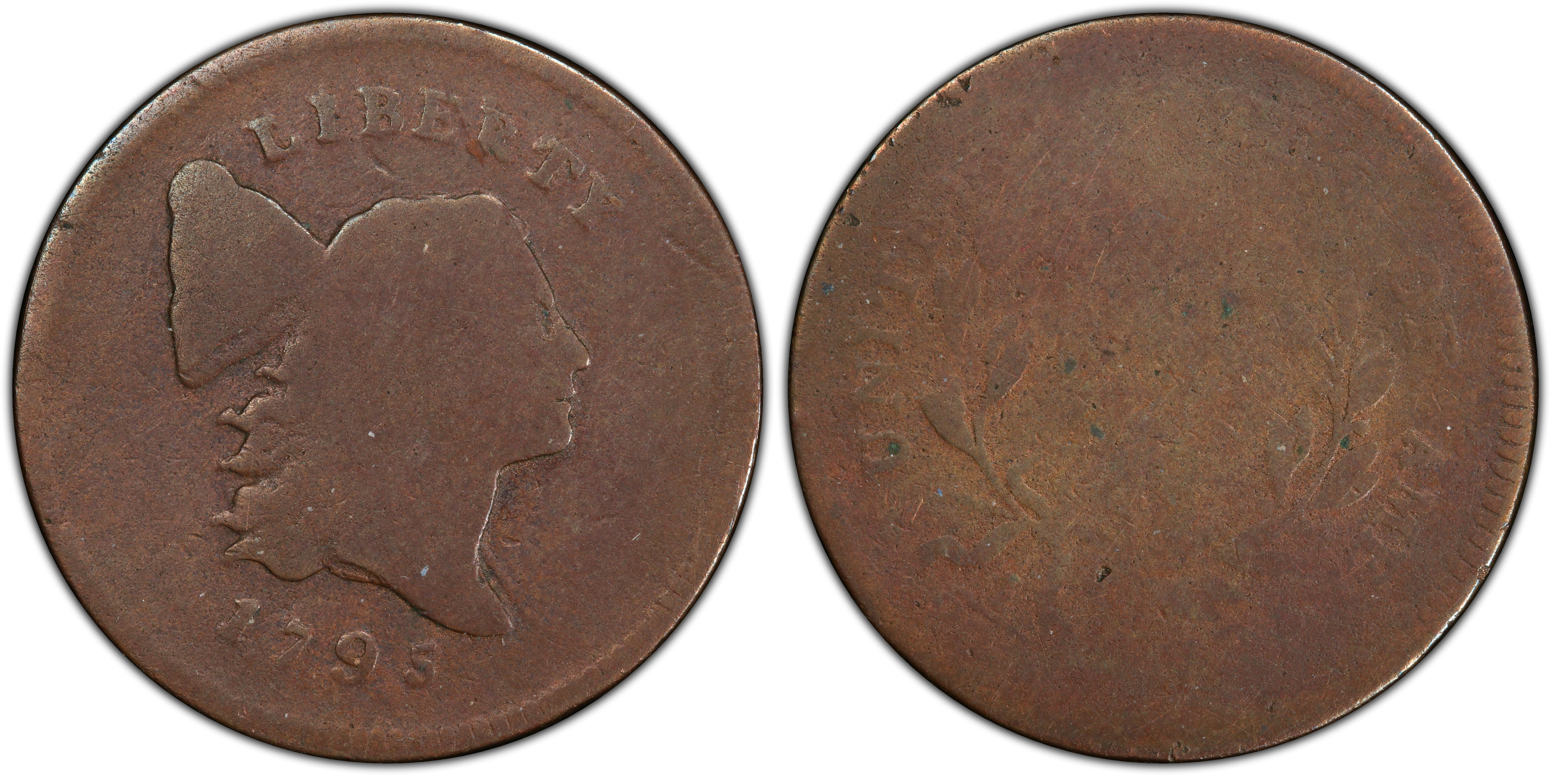 Images of Liberty Cap Half Cent 1795 1/2C Plain Edge, Punctuated Date ...