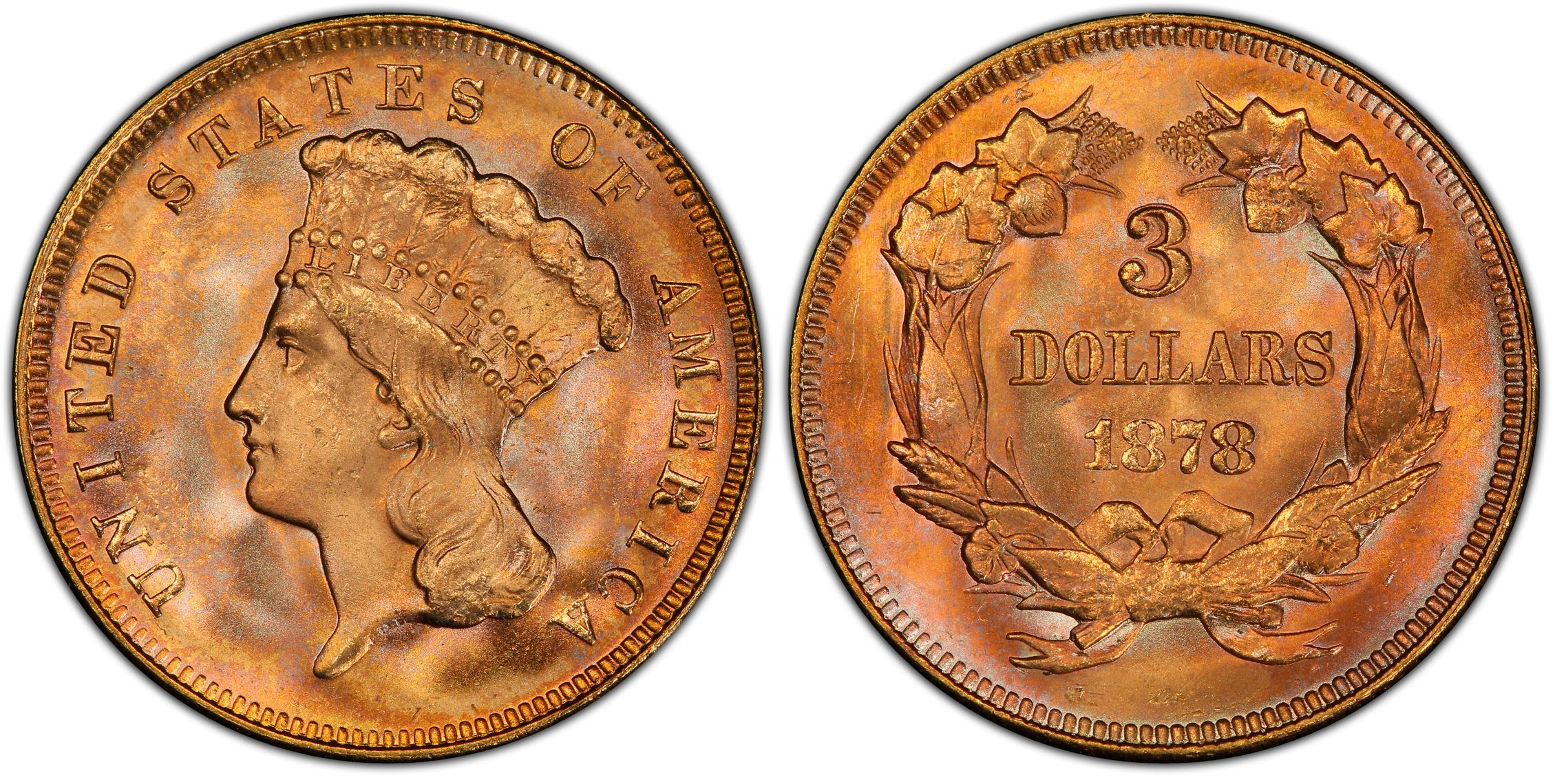 1878 3 Regular Strike Three Dollar PCGS CoinFacts