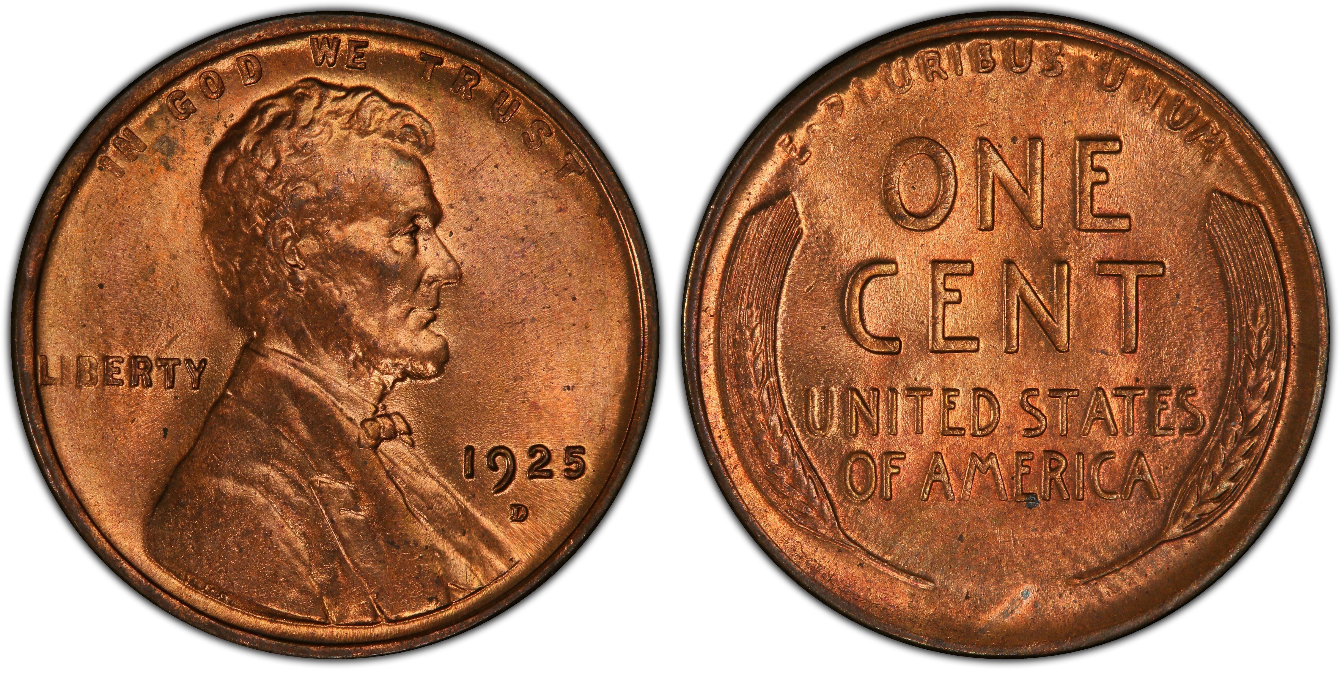 Images of Lincoln Cent (Wheat Reverse) 1925-D 1C, RD - PCGS CoinFacts